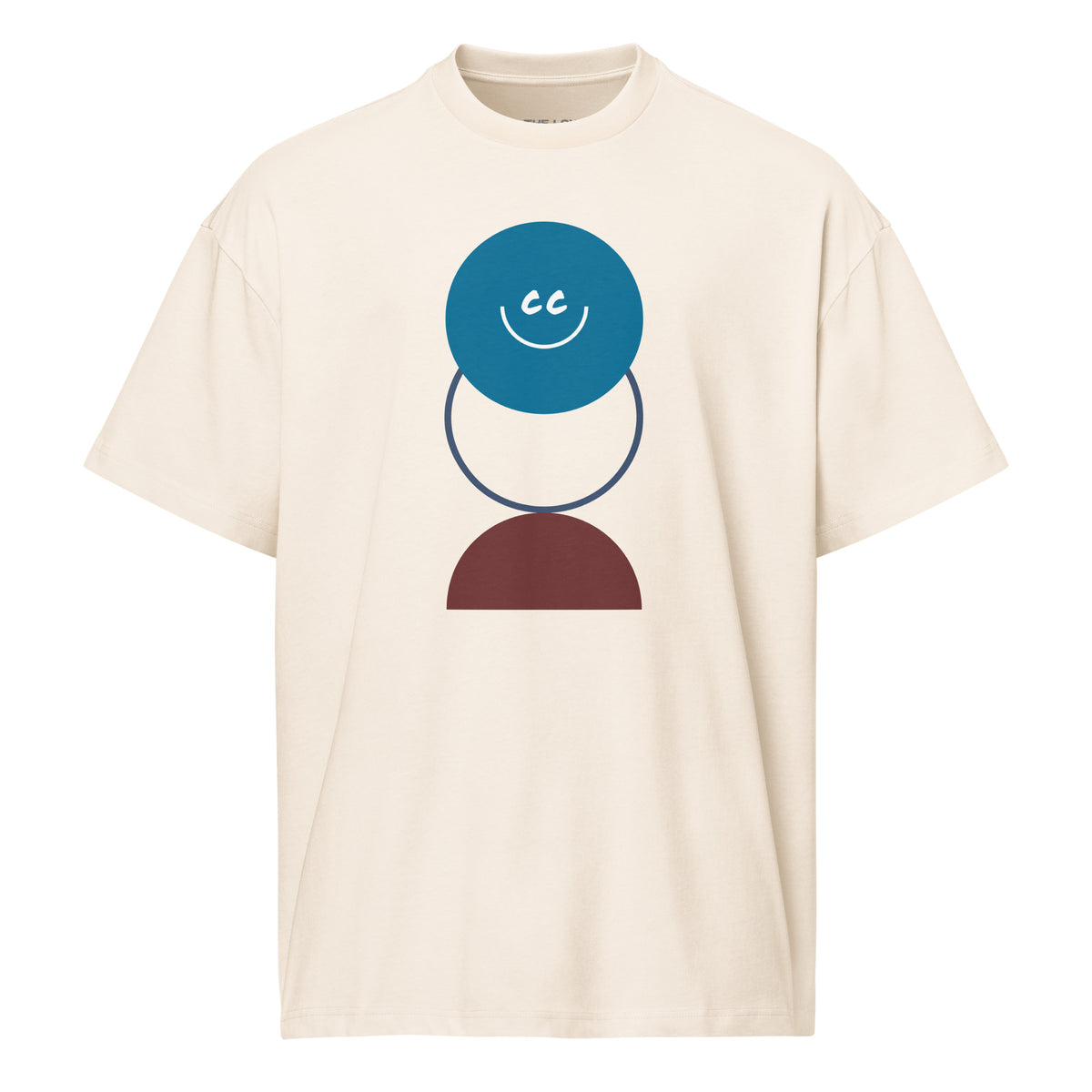Award Season vintage white oversized t-shirt featuring a trophy-inspired geometric design with the CC smile at the top.