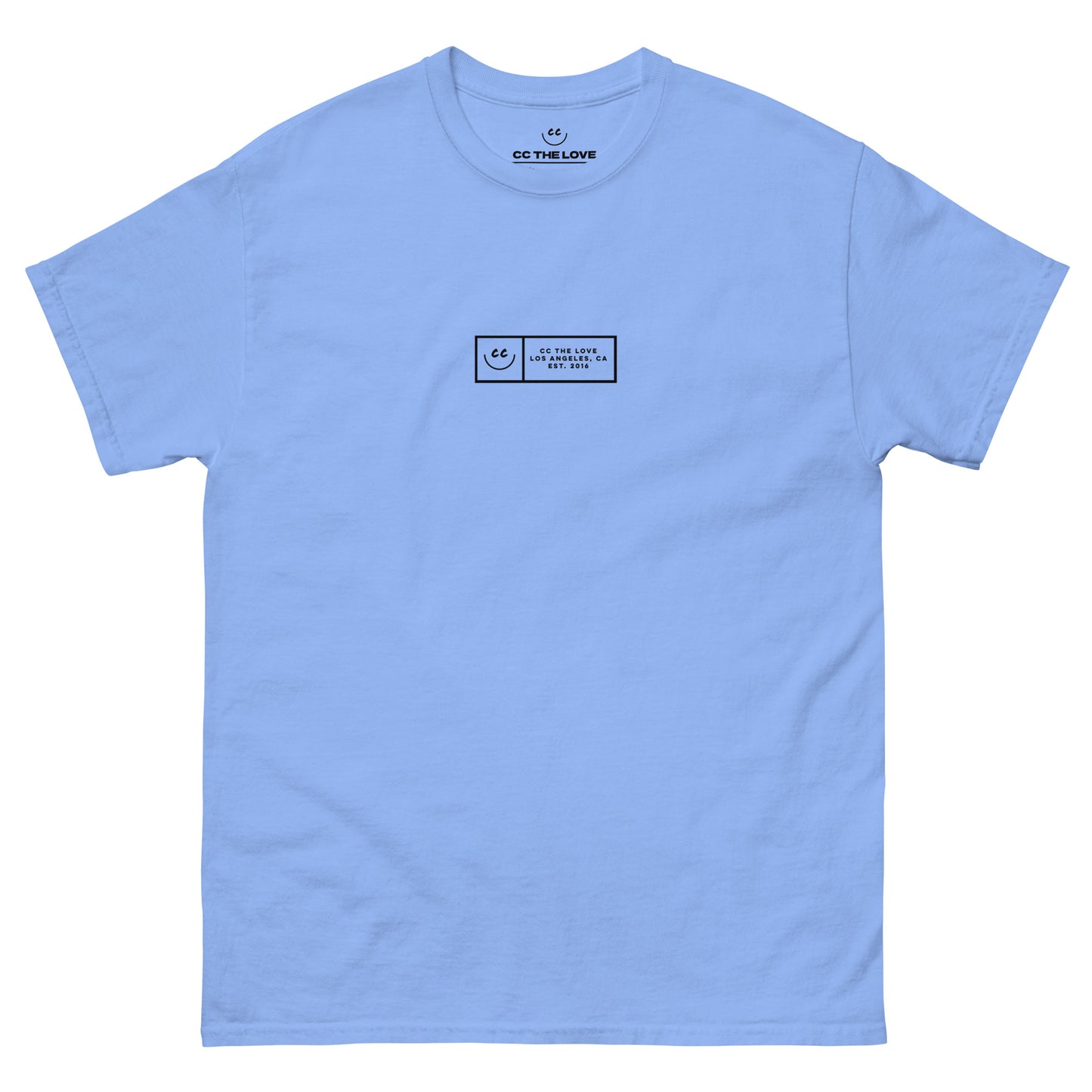 Boxed Smile Tee in Sky Blue - Short Sleeve