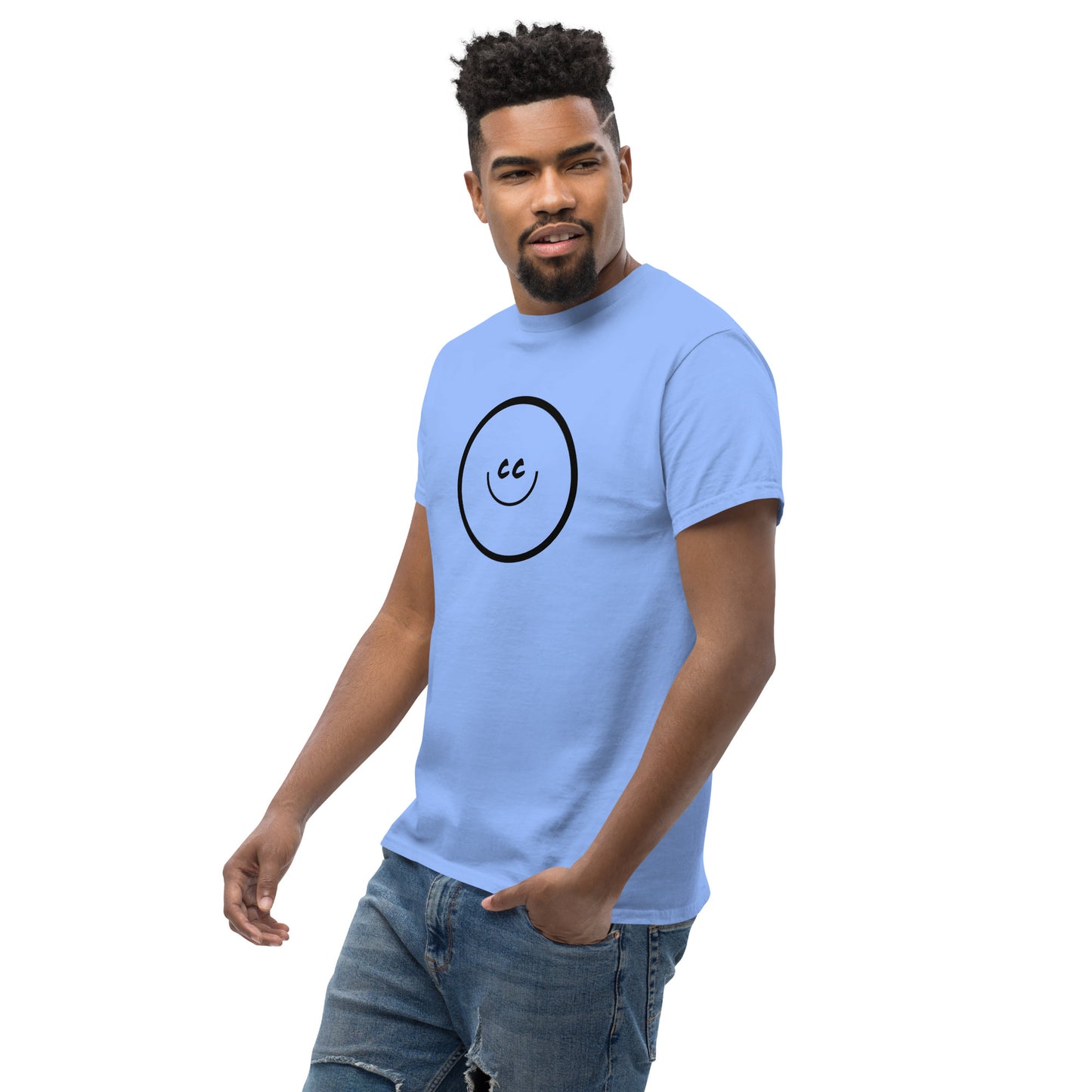 Big Smile Tee in Sky Blue - Short Sleeve