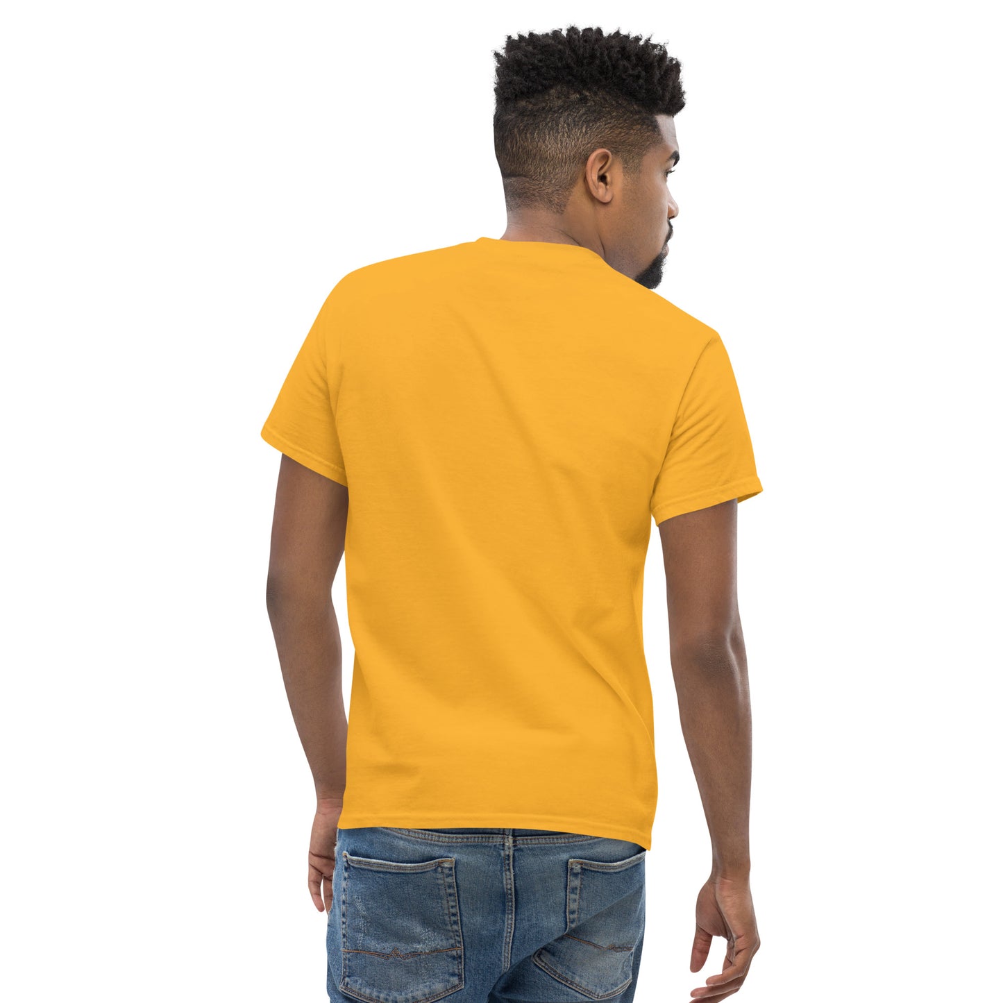 Boxed Smile Tee in Gold - Short Sleeve