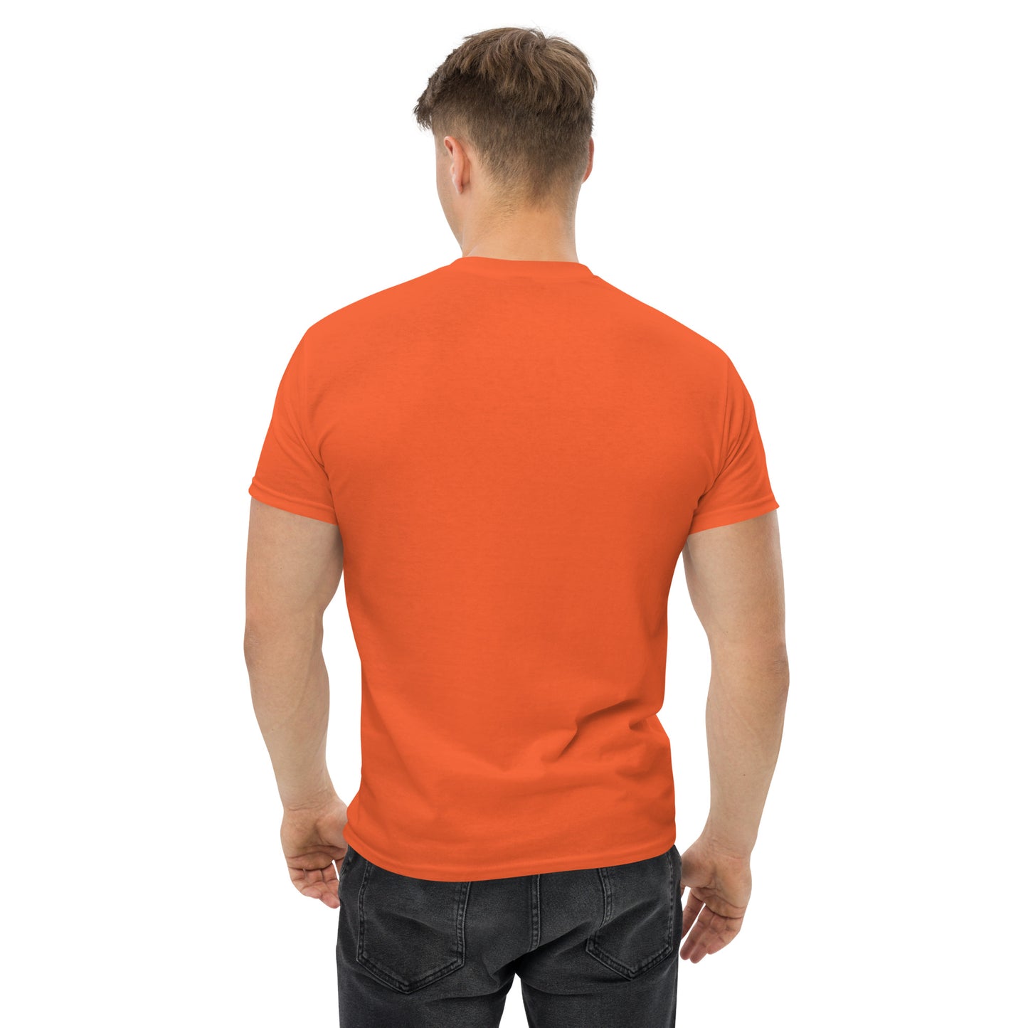 Boxed Smile Tee in Orange - Short Sleeve