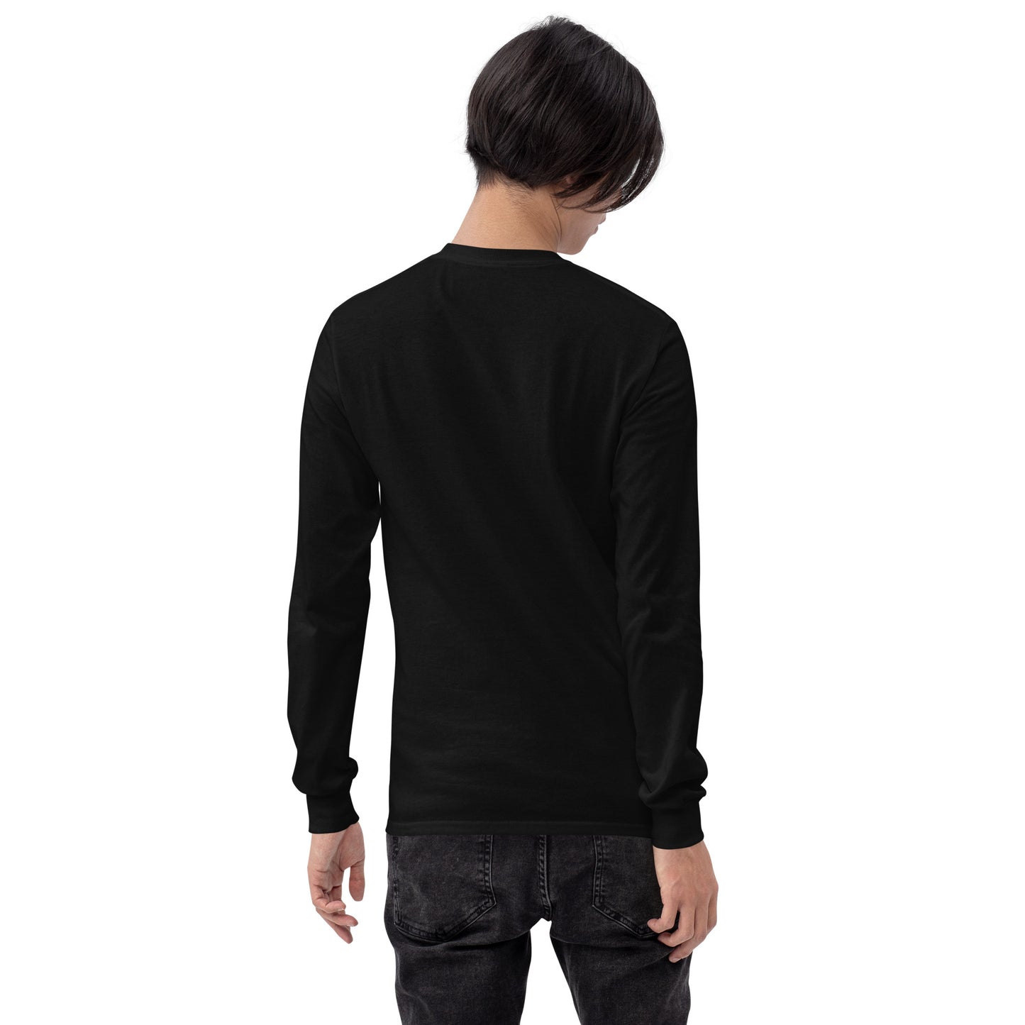 Boxed Smile Tee in Black - Long Sleeve