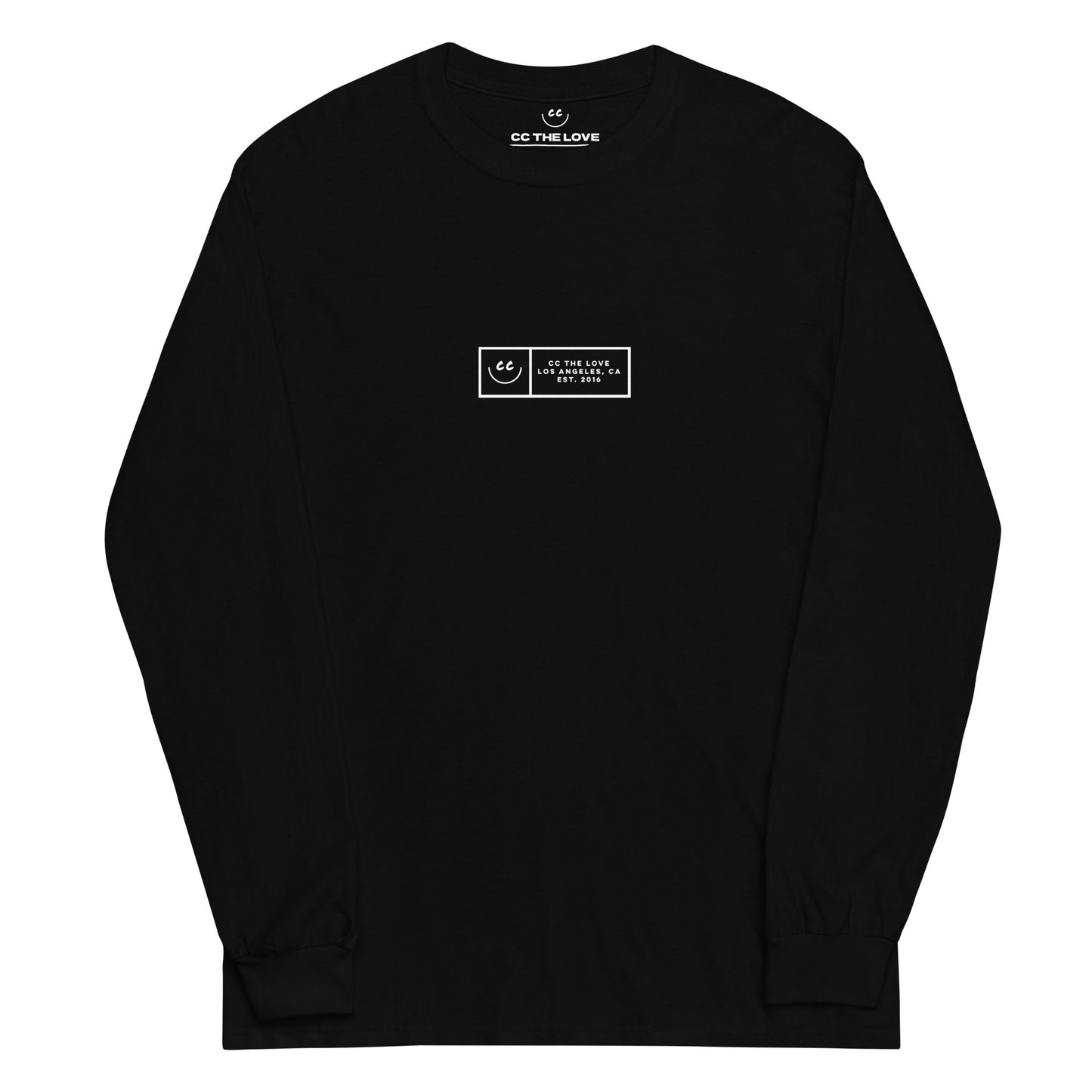 Boxed Smile Tee in Black - Long Sleeve