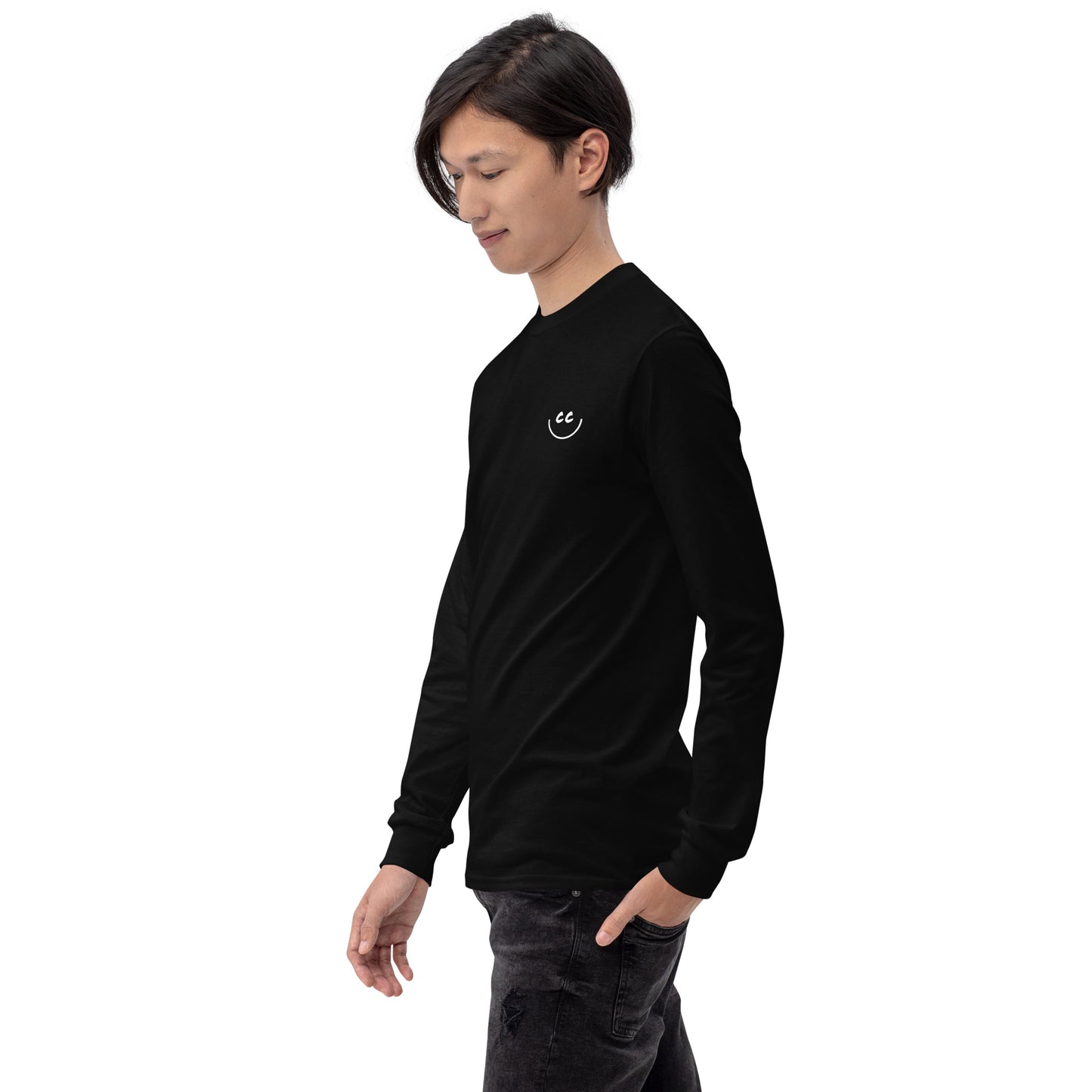 Heart Smile Tee in Black - Long Sleeve