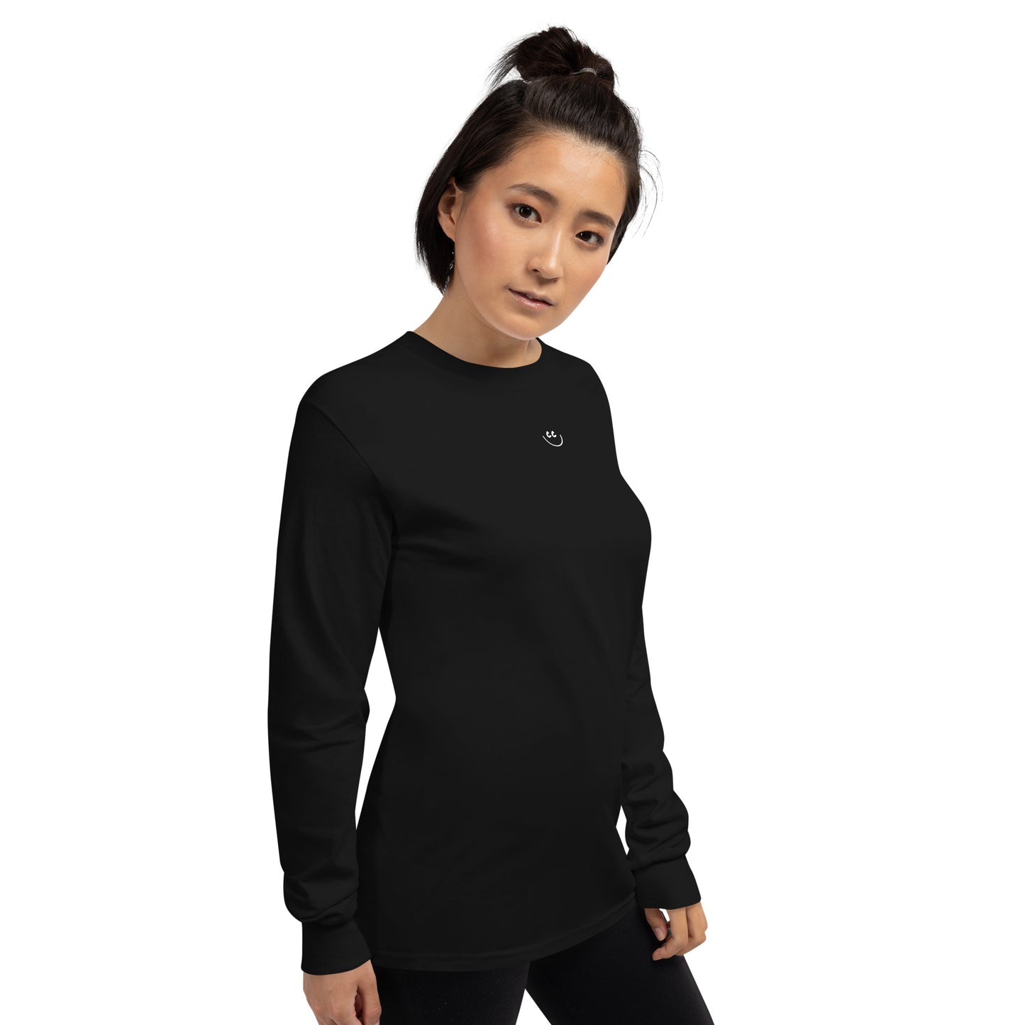 Little Smile Tee in Black - Long Sleeve