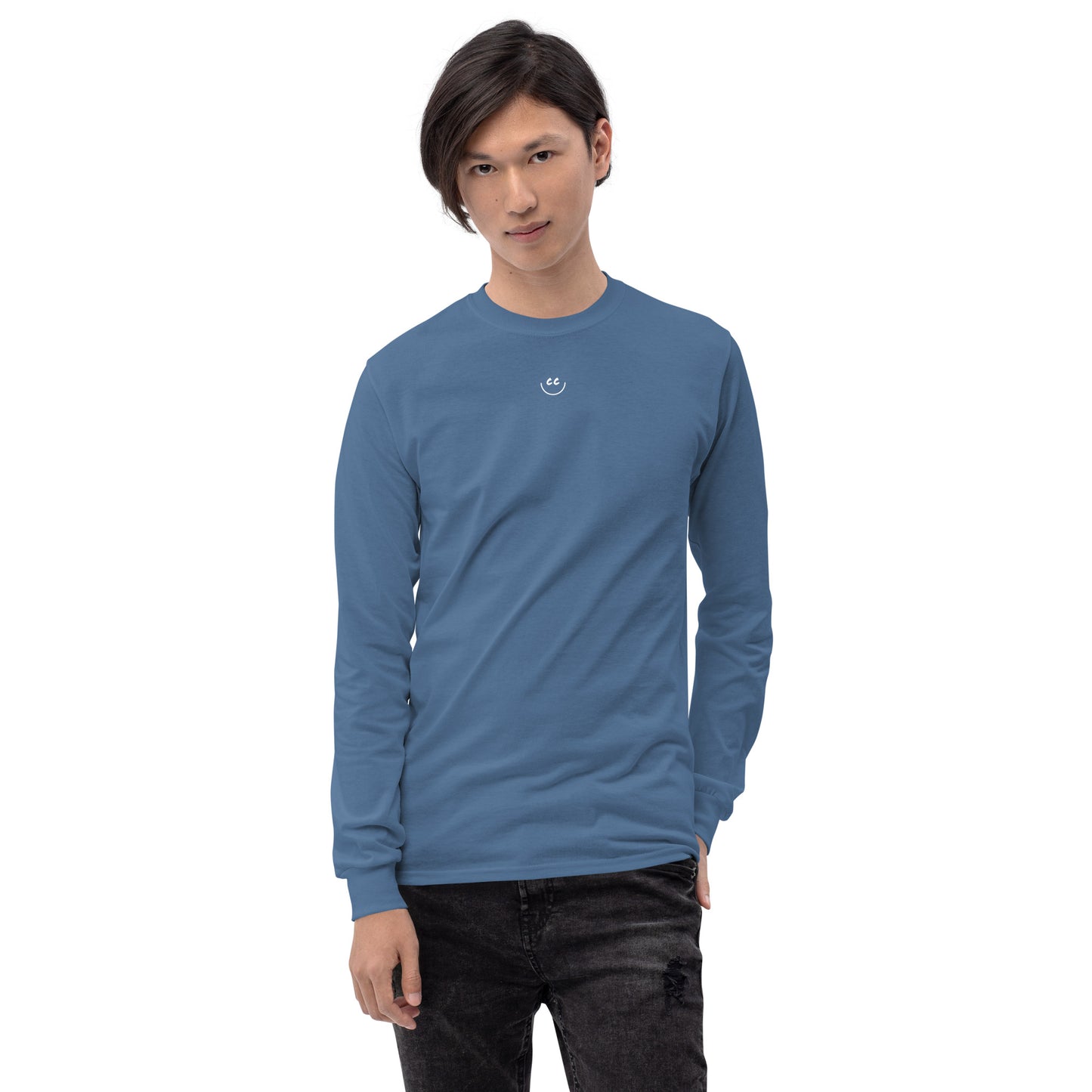 Little Smile Tee in Indigo - Long Sleeve