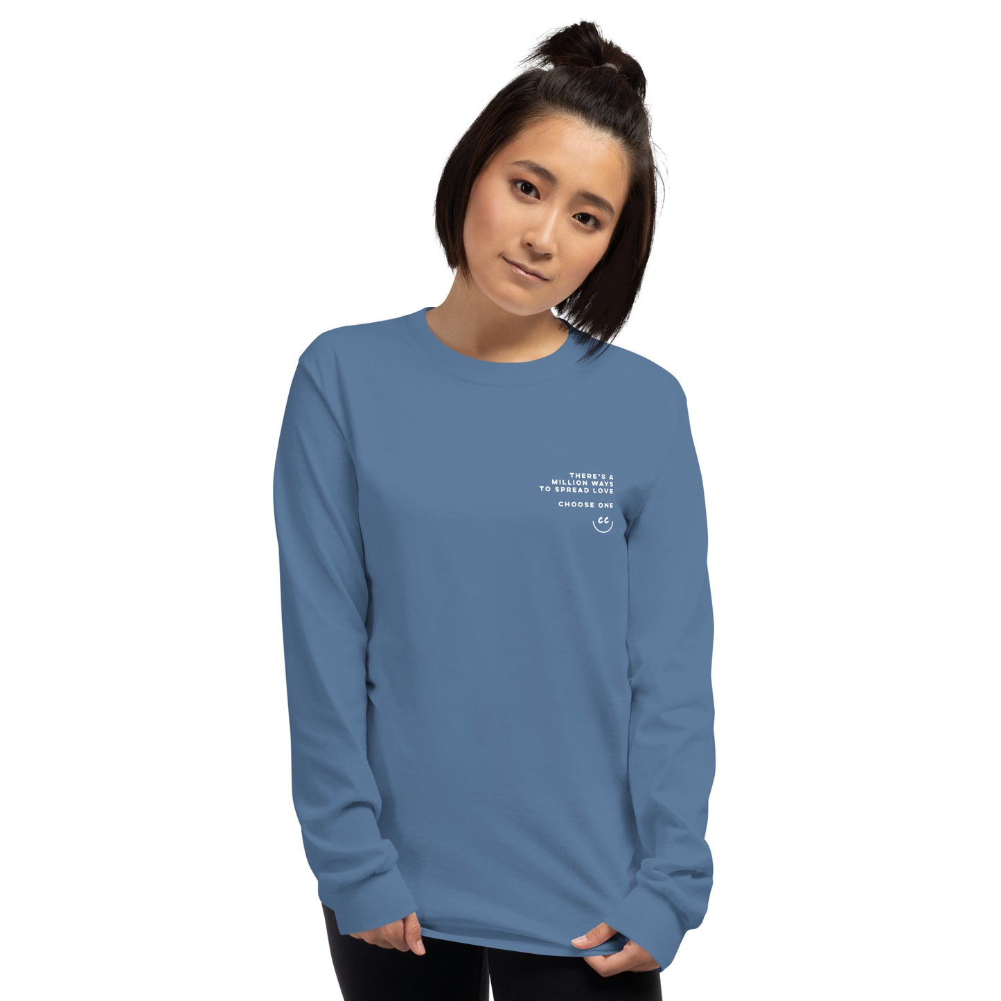 Million Smiles Tee in Indigo - Long Sleeve