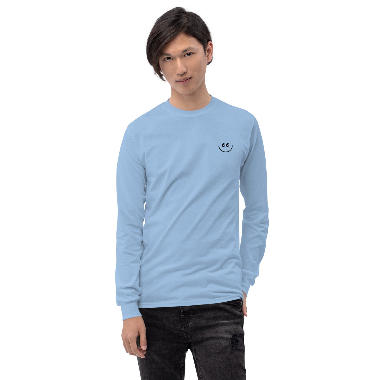 Heart Smile Tee in Sky Blue - Long Sleeve