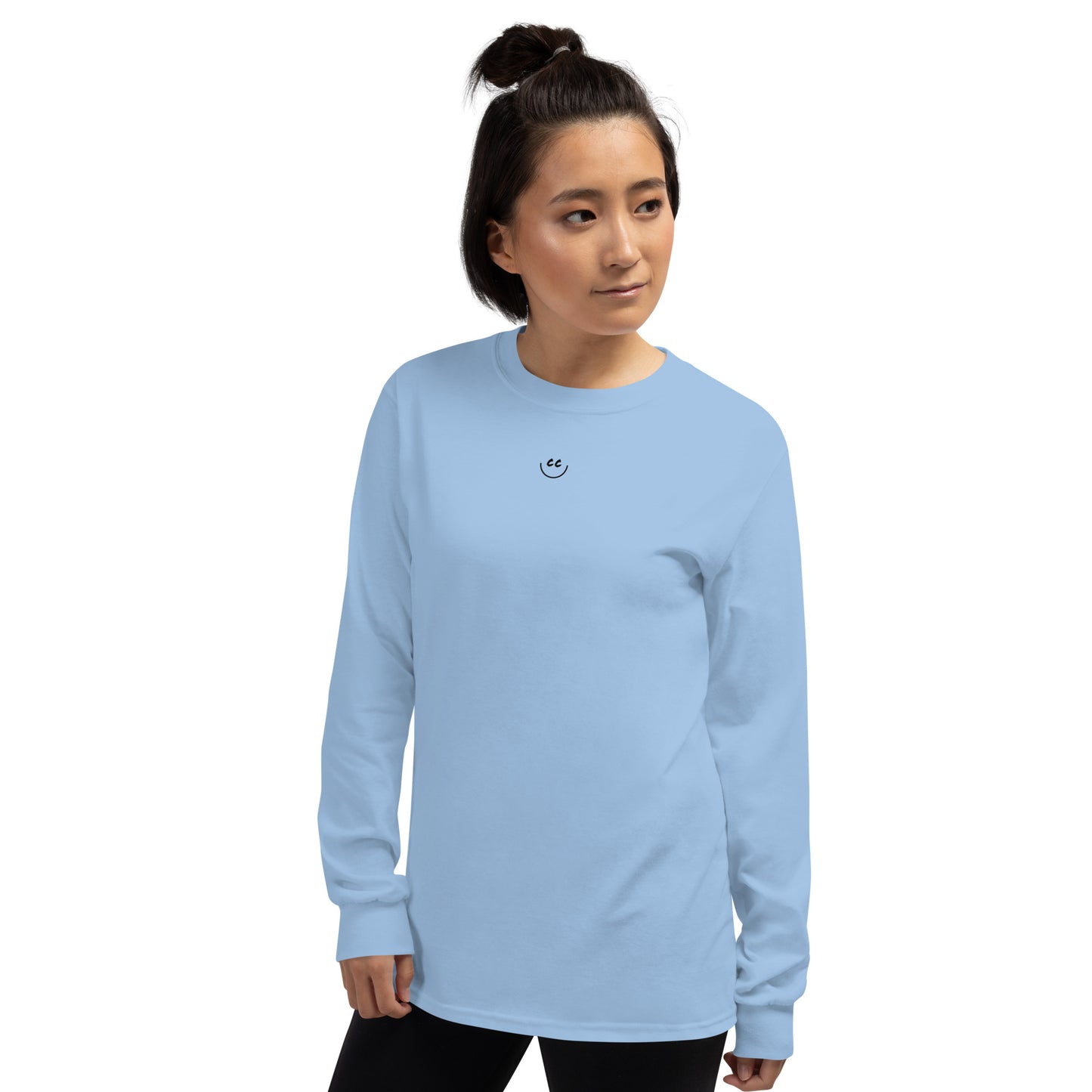 Little Smile Tee in Sky Blue - Long Sleeve