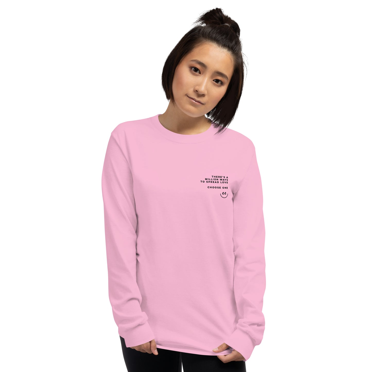 Million Smiles Tee in Pink - Long Sleeve