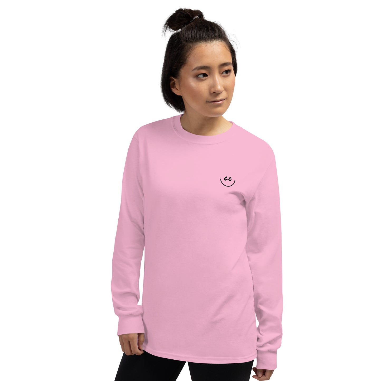 Heart Smile Tee in Pink - Long Sleeve