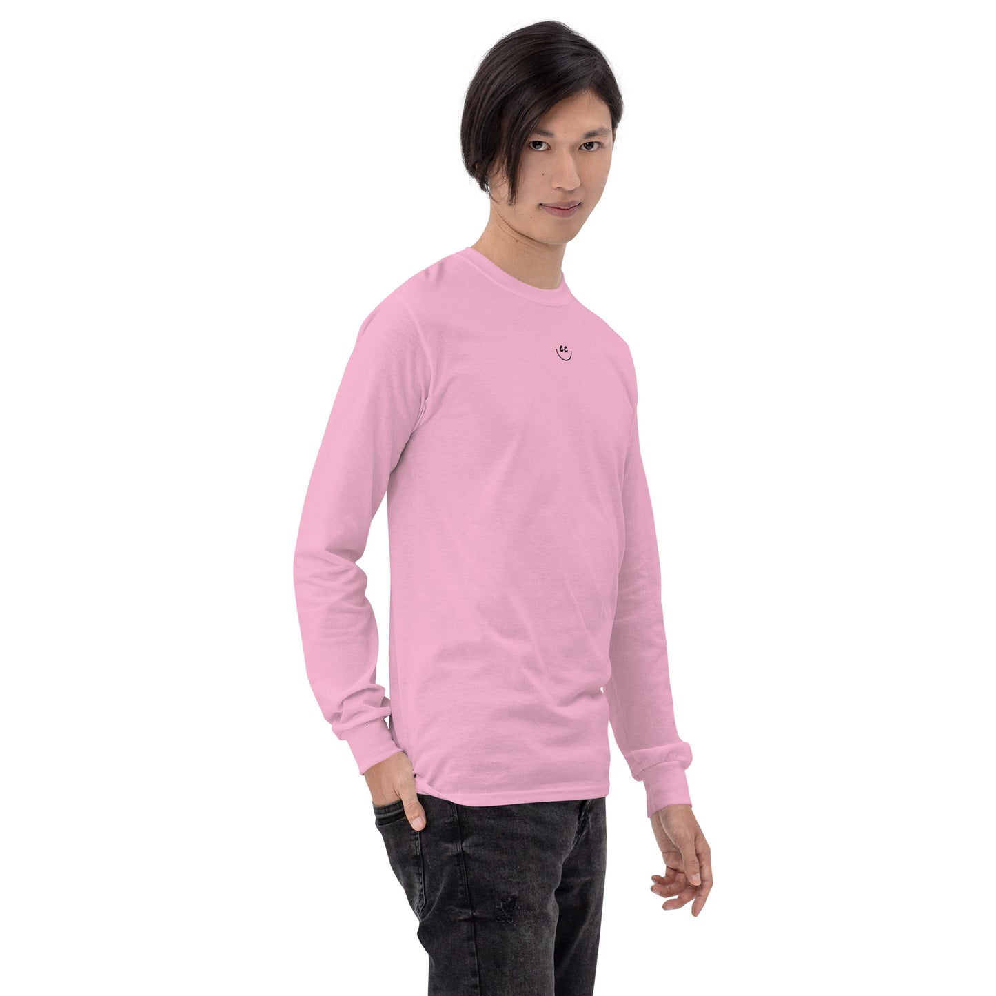 Little Smile Tee in Pink - Long Sleeve