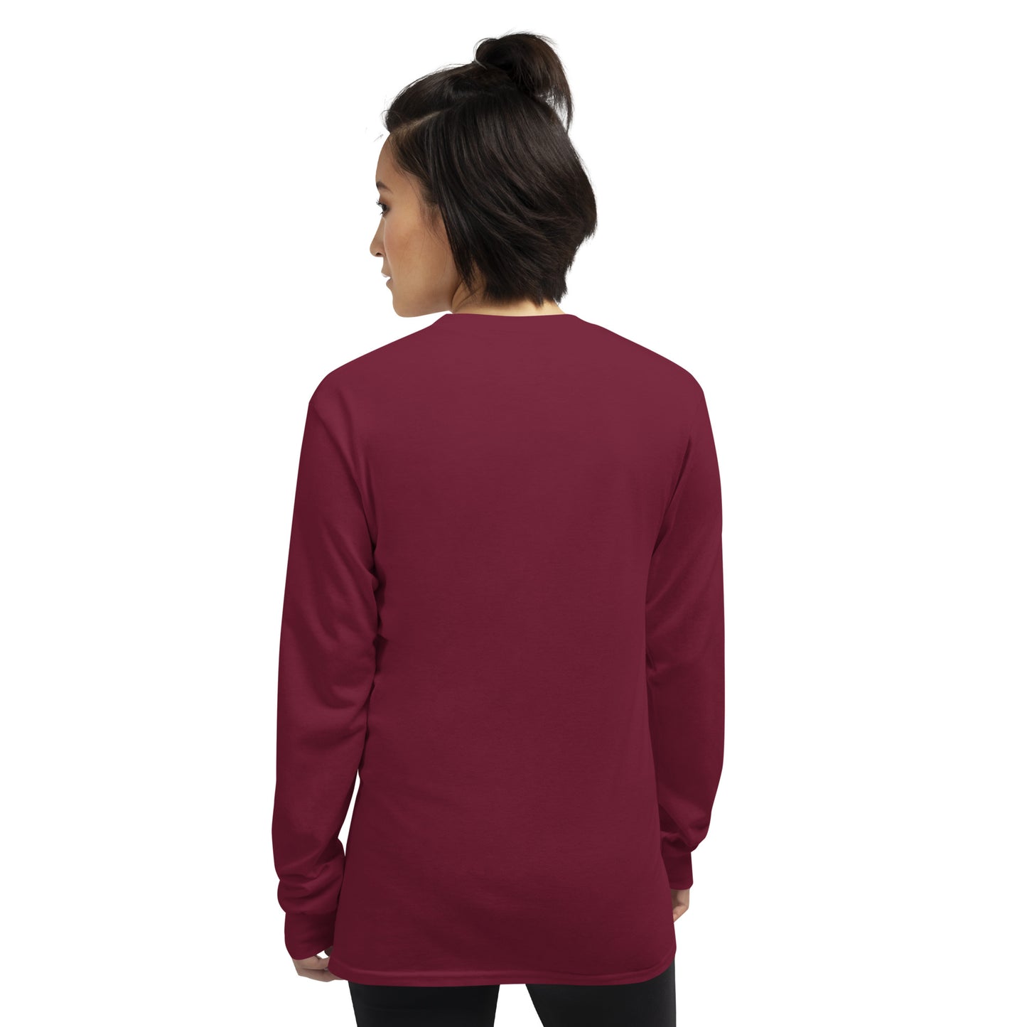 Boxed Smile Tee in Maroon - Long Sleeve