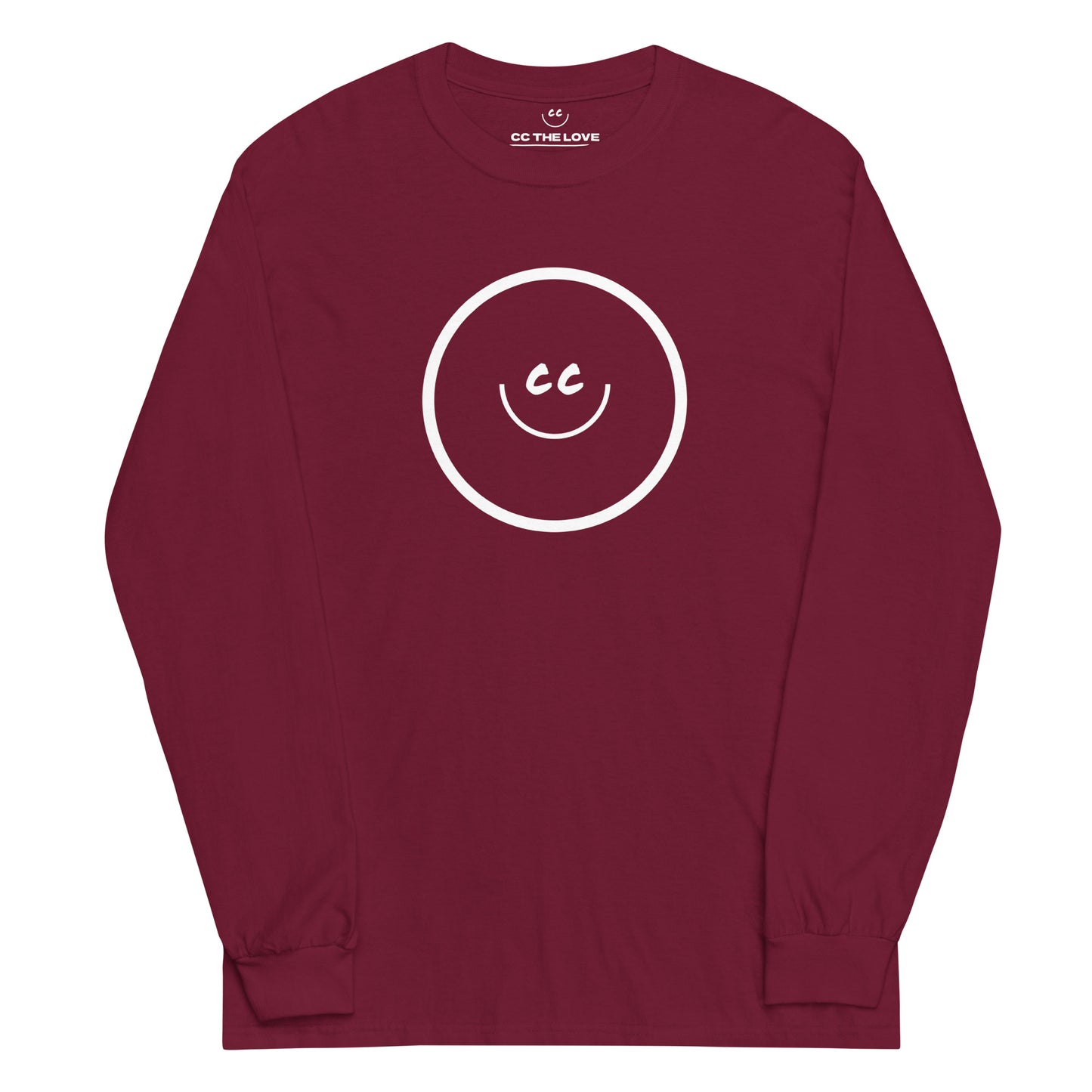 Big Smile Tee in Maroon - Long Sleeve