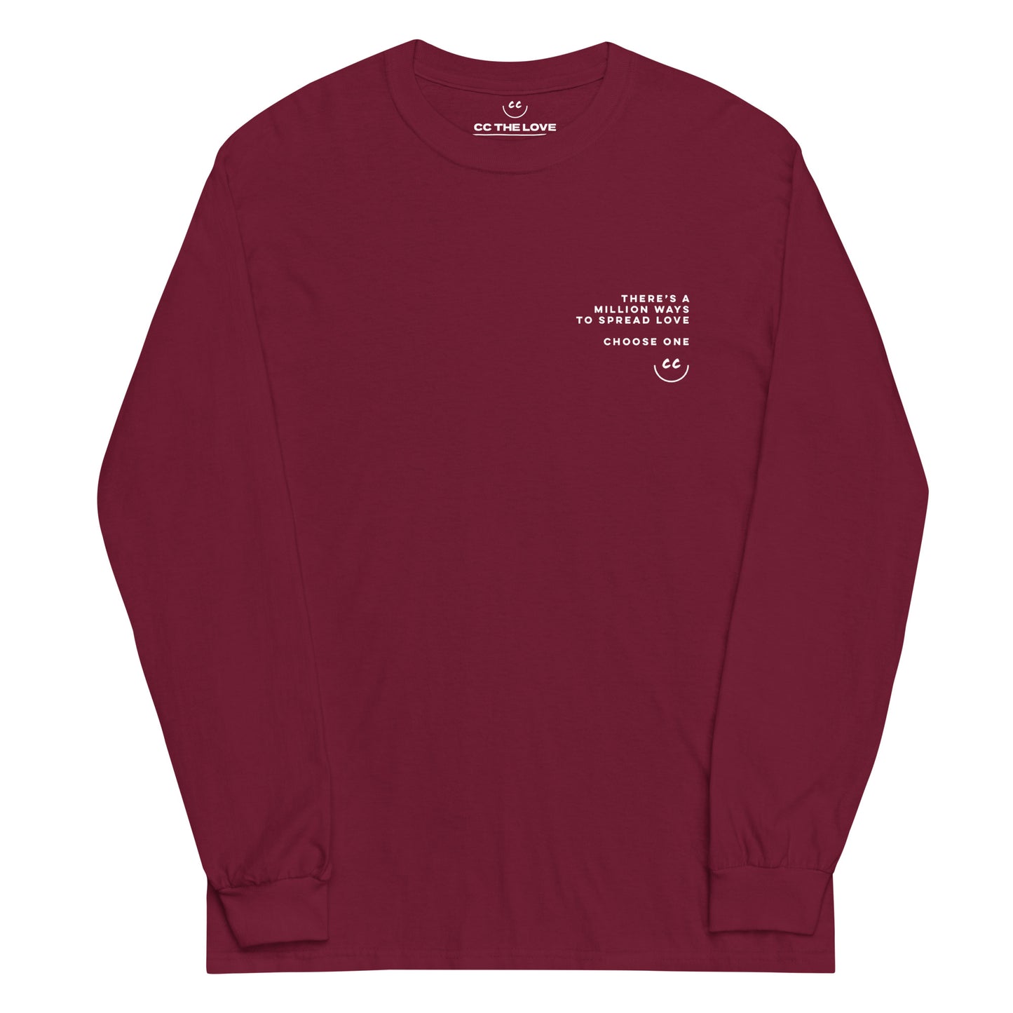 Million Smiles Tee in Maroon - Long Sleeve