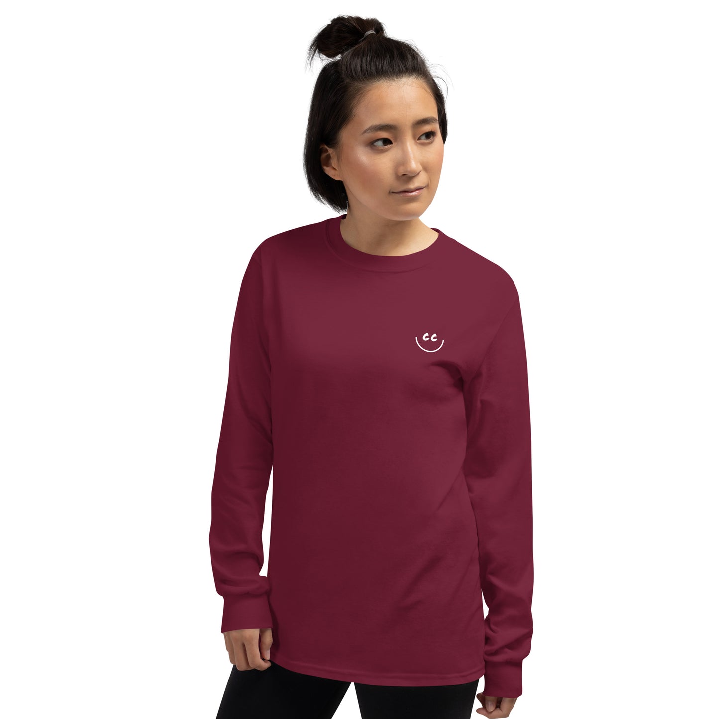 Heart Smile Tee in Maroon - Long Sleeve