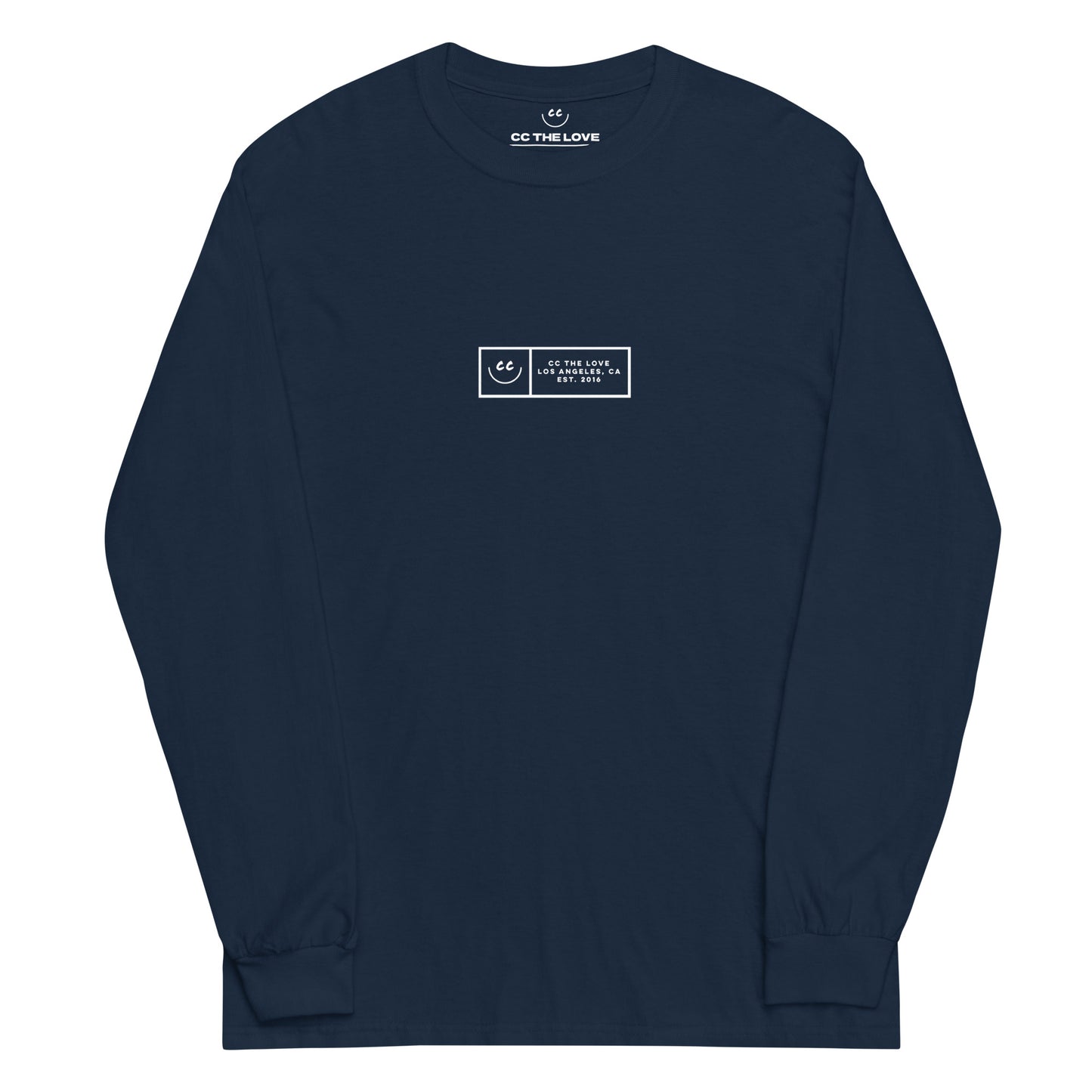 Boxed Smile Tee in Navy - Long Sleeve