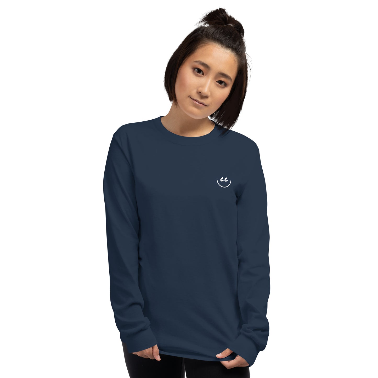 Heart Smile Tee in Navy - Long Sleeve