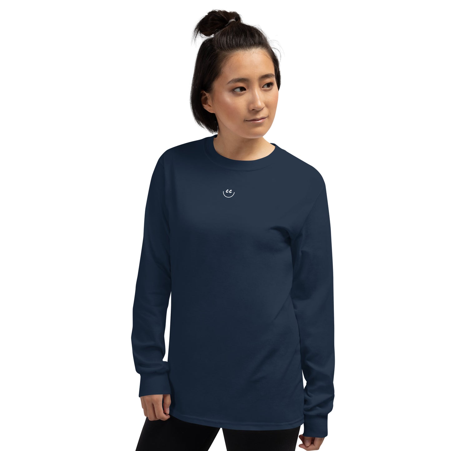 Little Smile Tee in Navy - Long Sleeve