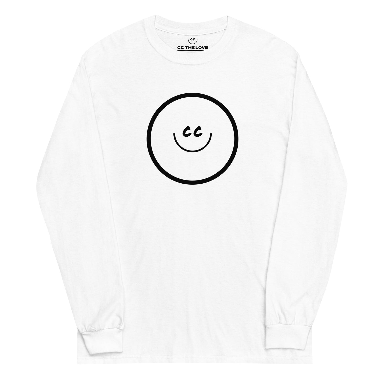 Big Smile Tee in White - Long Sleeve