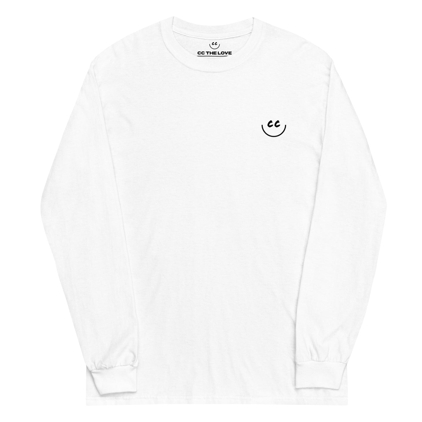 Heart Smile Tee in White - Long Sleeve