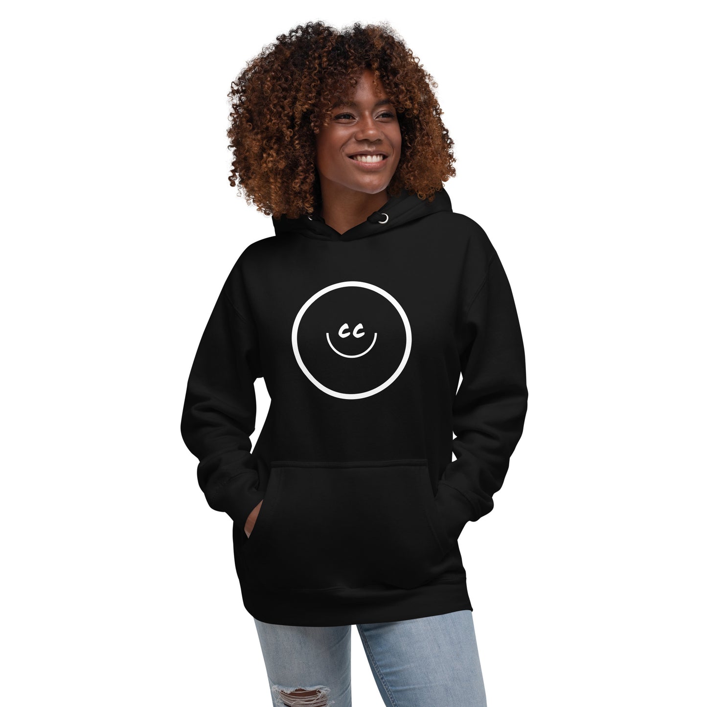 Big Smile Fleece in Black - Hoodie