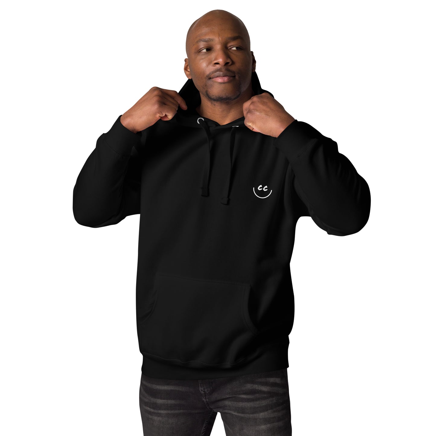 Heart Smile Fleece in Black - Hoodie