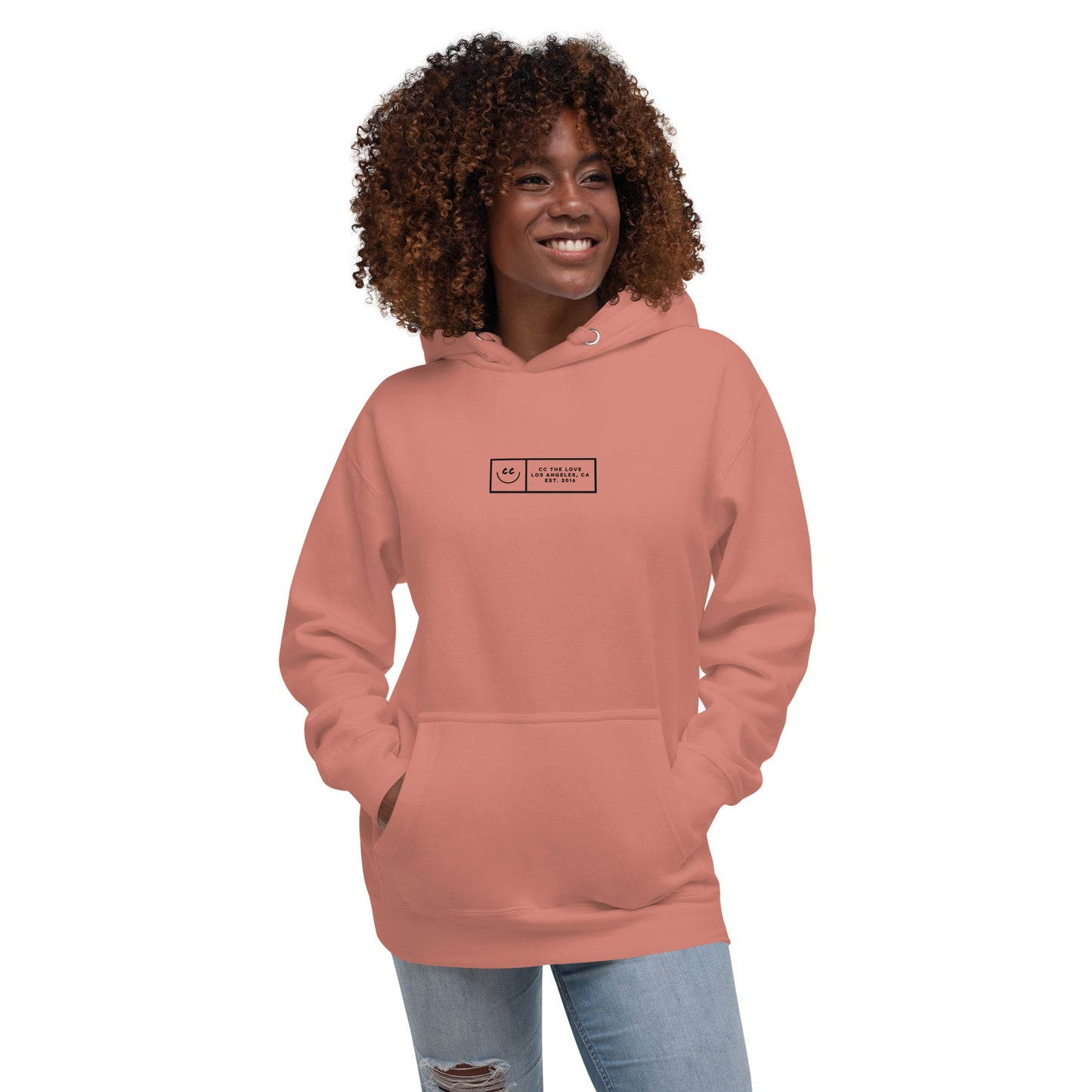 Boxed Smile Fleece in Dusty Rose - Hoodie