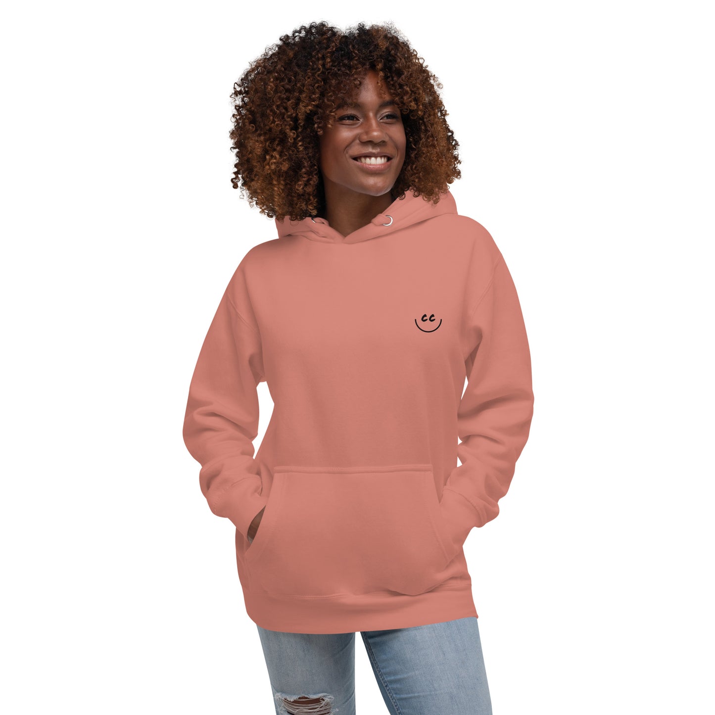 Heart Smile Fleece in Dusty Rose - Hoodie