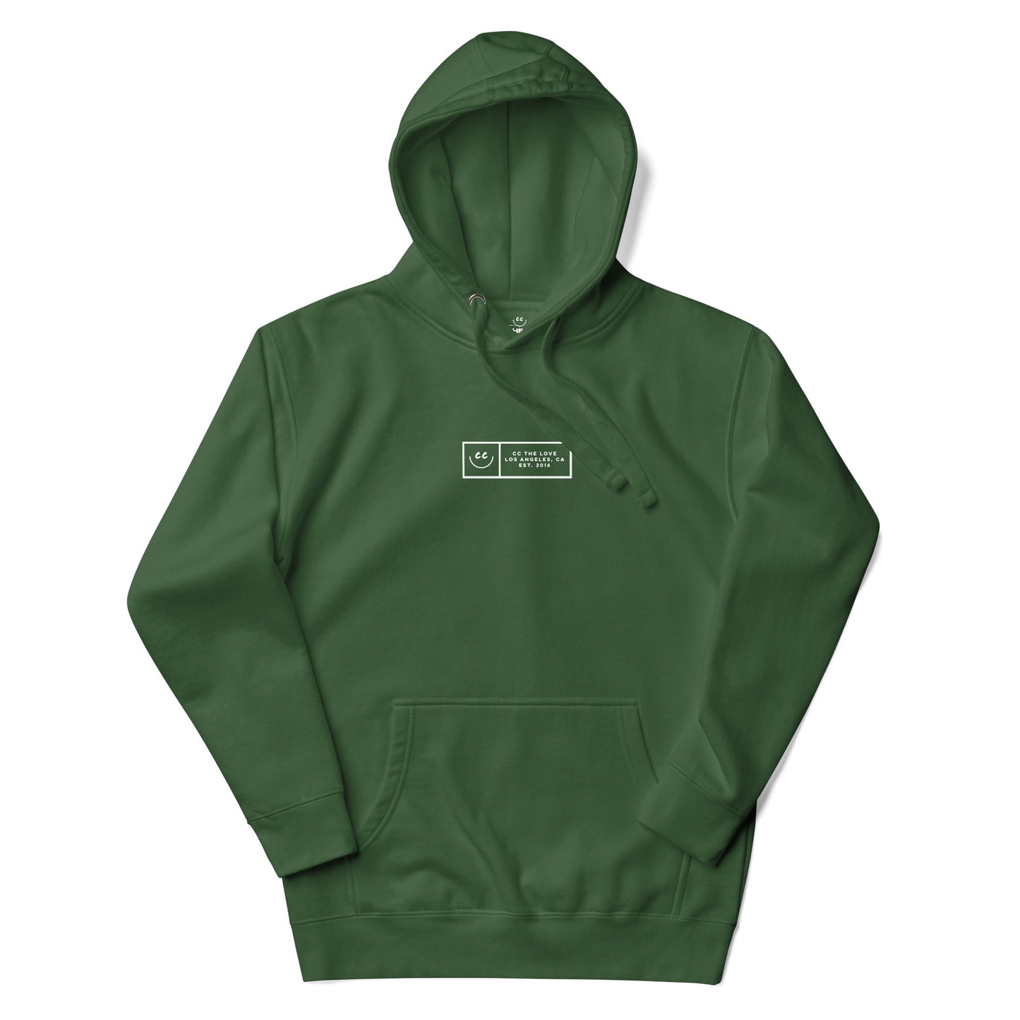 Boxed Smile Fleece in Forest Green - Hoodie