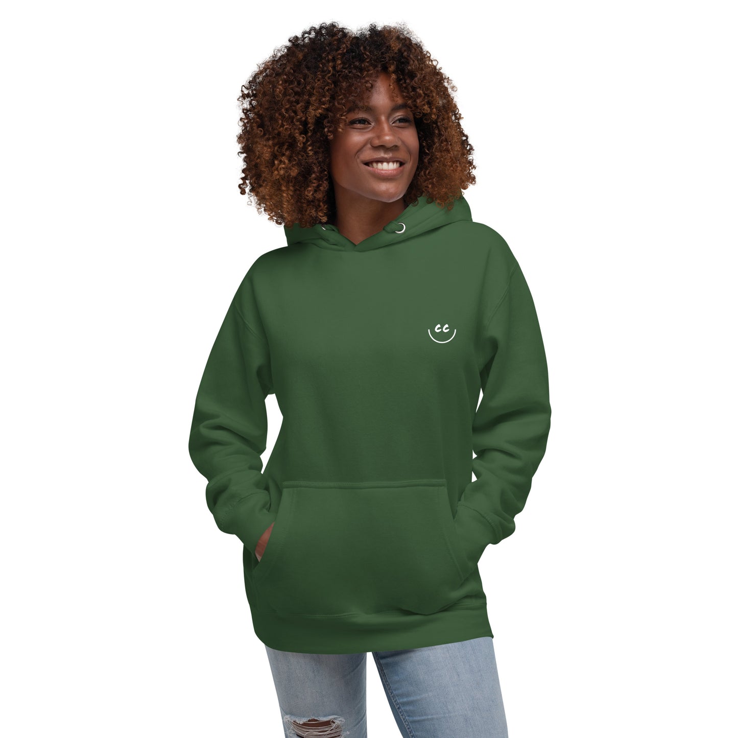 Heart Smile Fleece in Forest Green - Hoodie