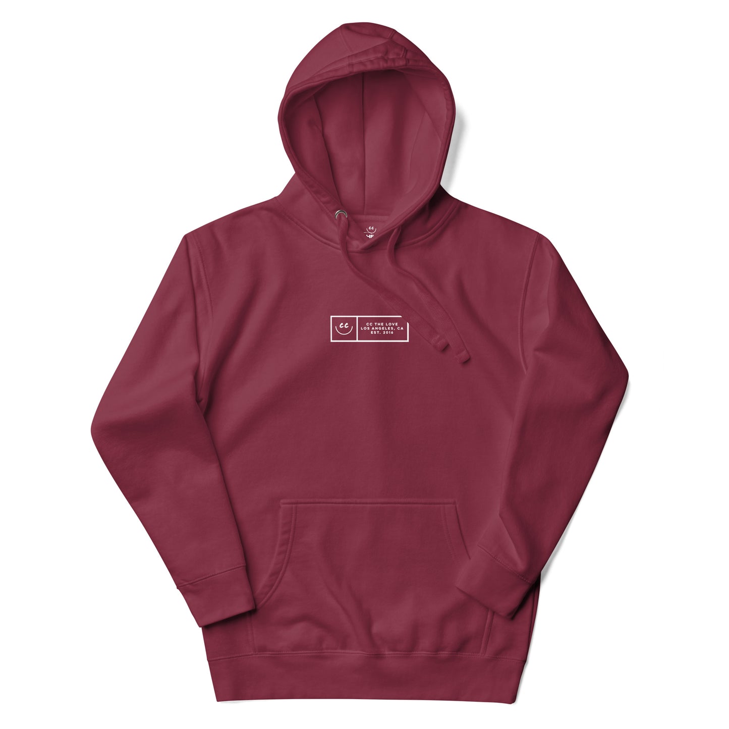 Boxed Smile Fleece in Maroon - Hoodie