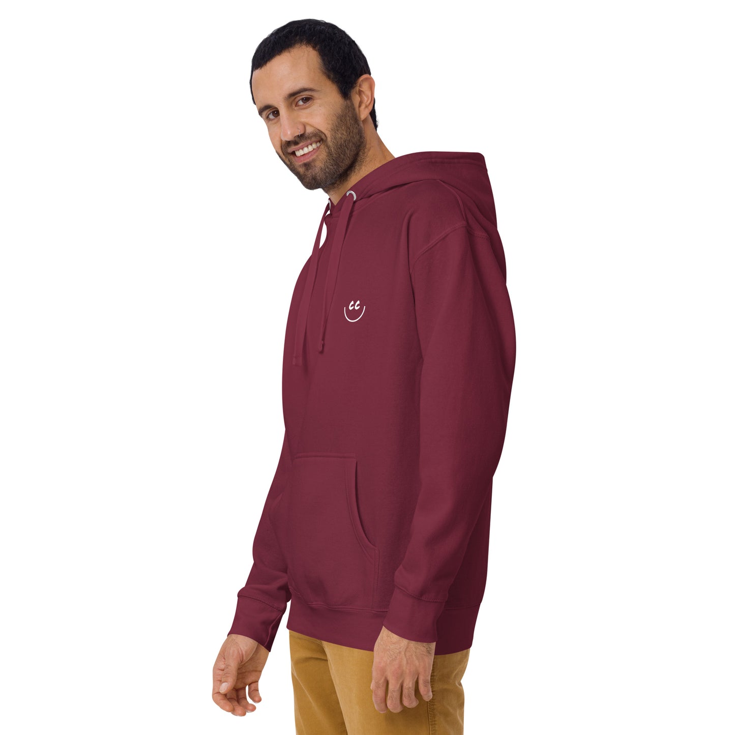 Heart Smile Fleece in Maroon - Hoodie