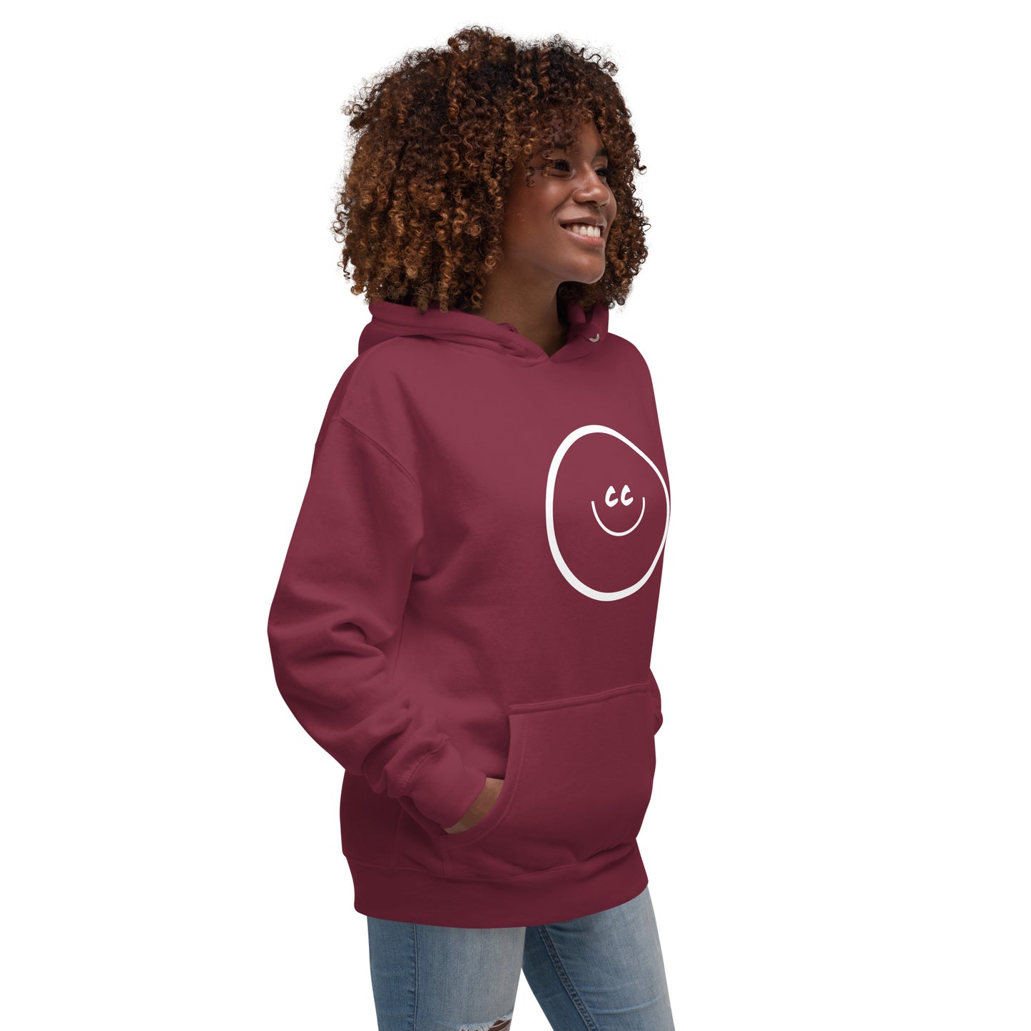 Big Smile Fleece in Maroon - Hoodie