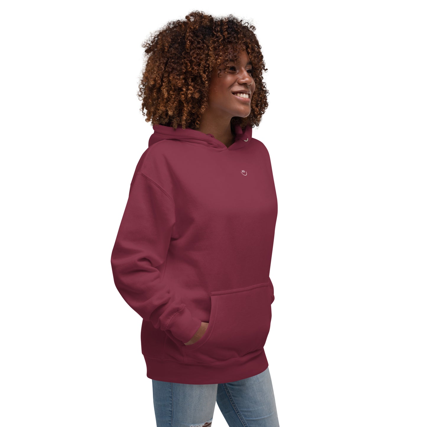 Little Smile Fleece in Maroon - Hoodie