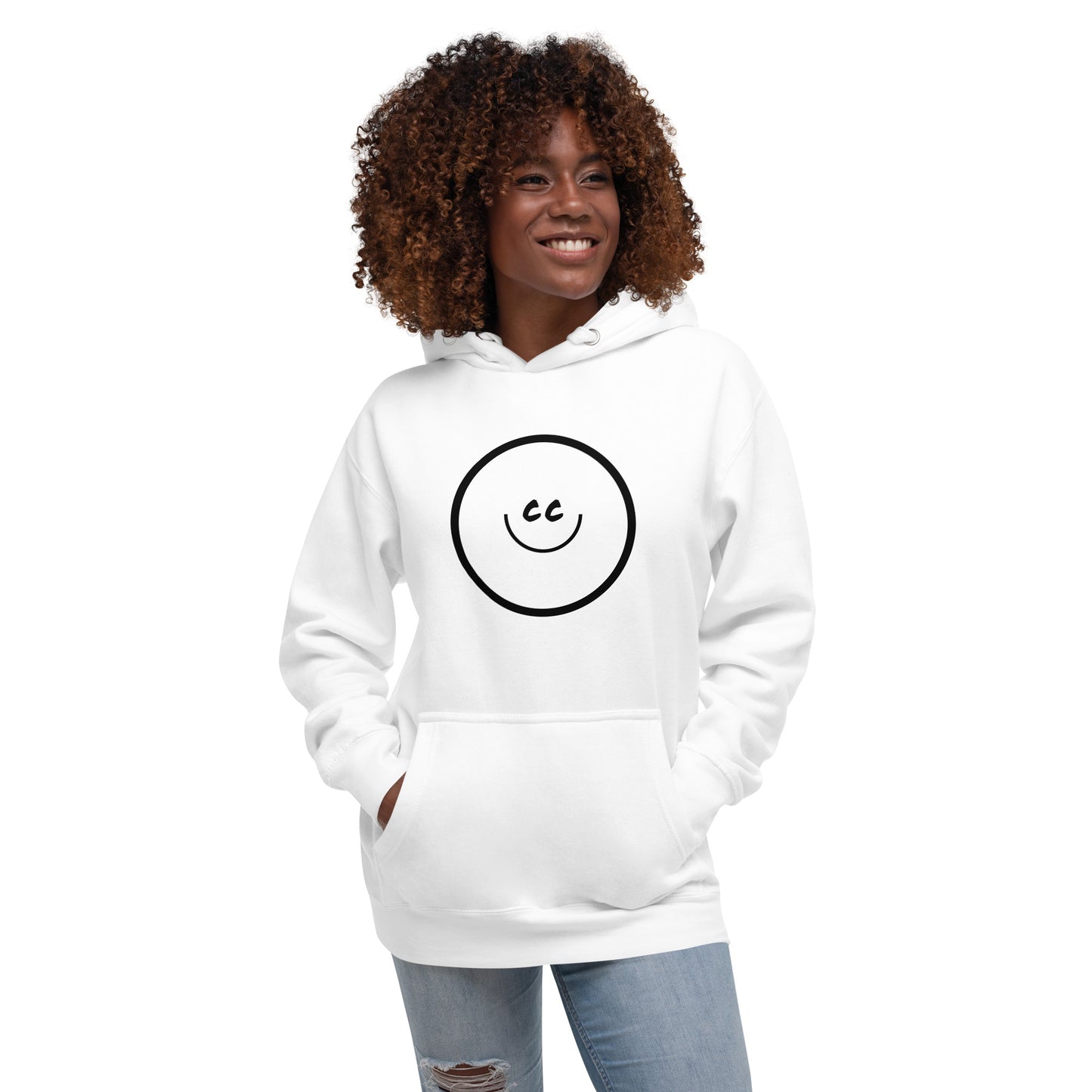 Big Smile Fleece in White - Hoodie
