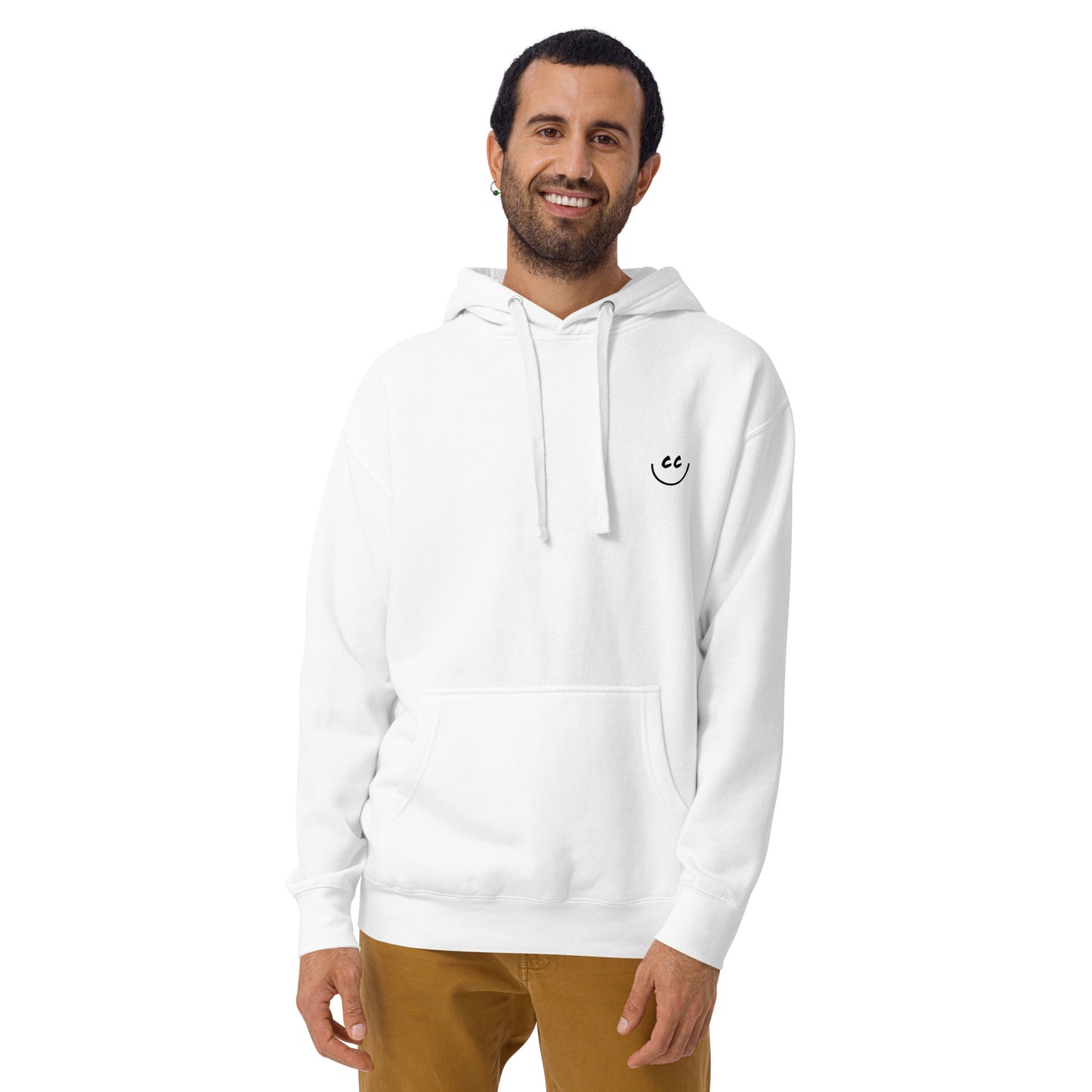 Heart Smile Fleece in White - Hoodie