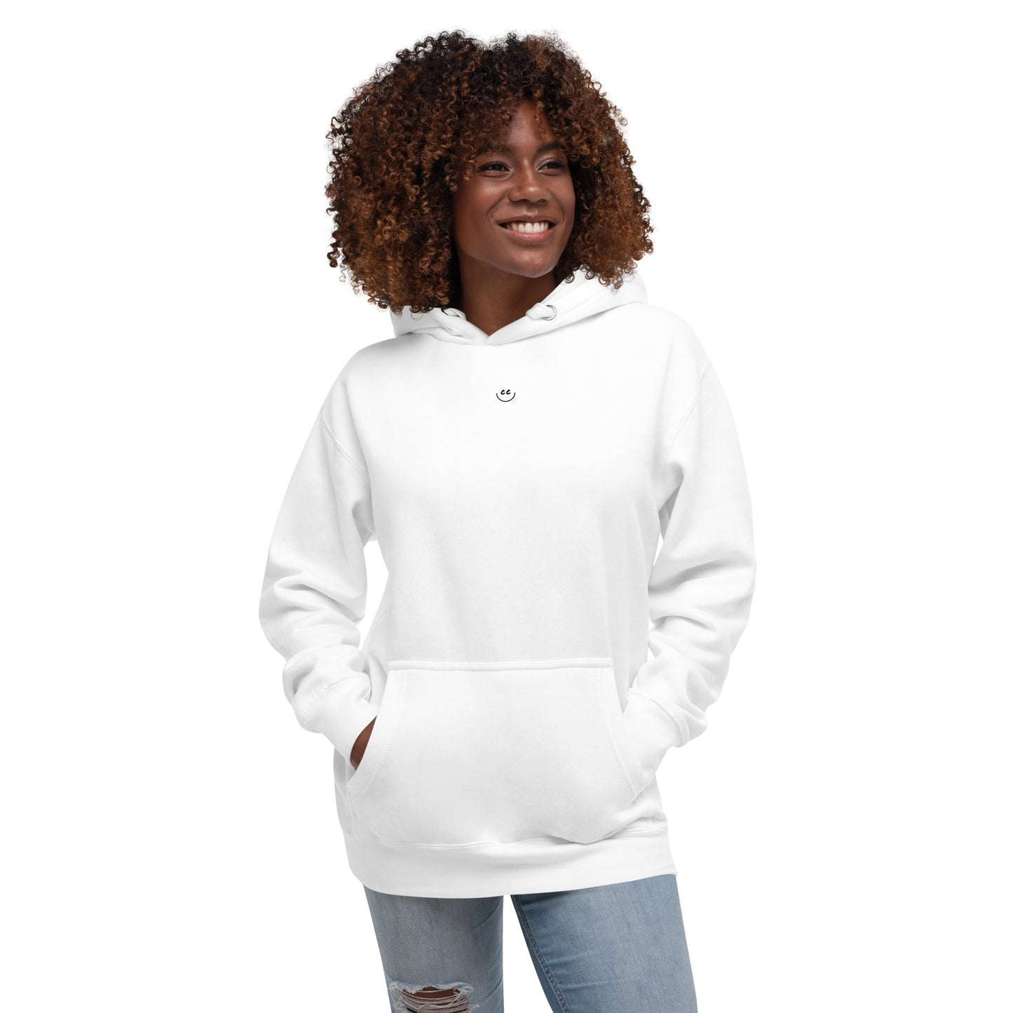Little Smile Fleece in White - Hoodie