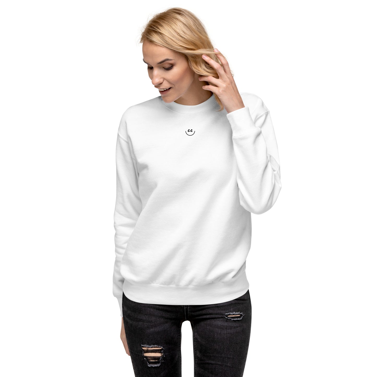 Little Smile Fleece in White - Sweatshirt
