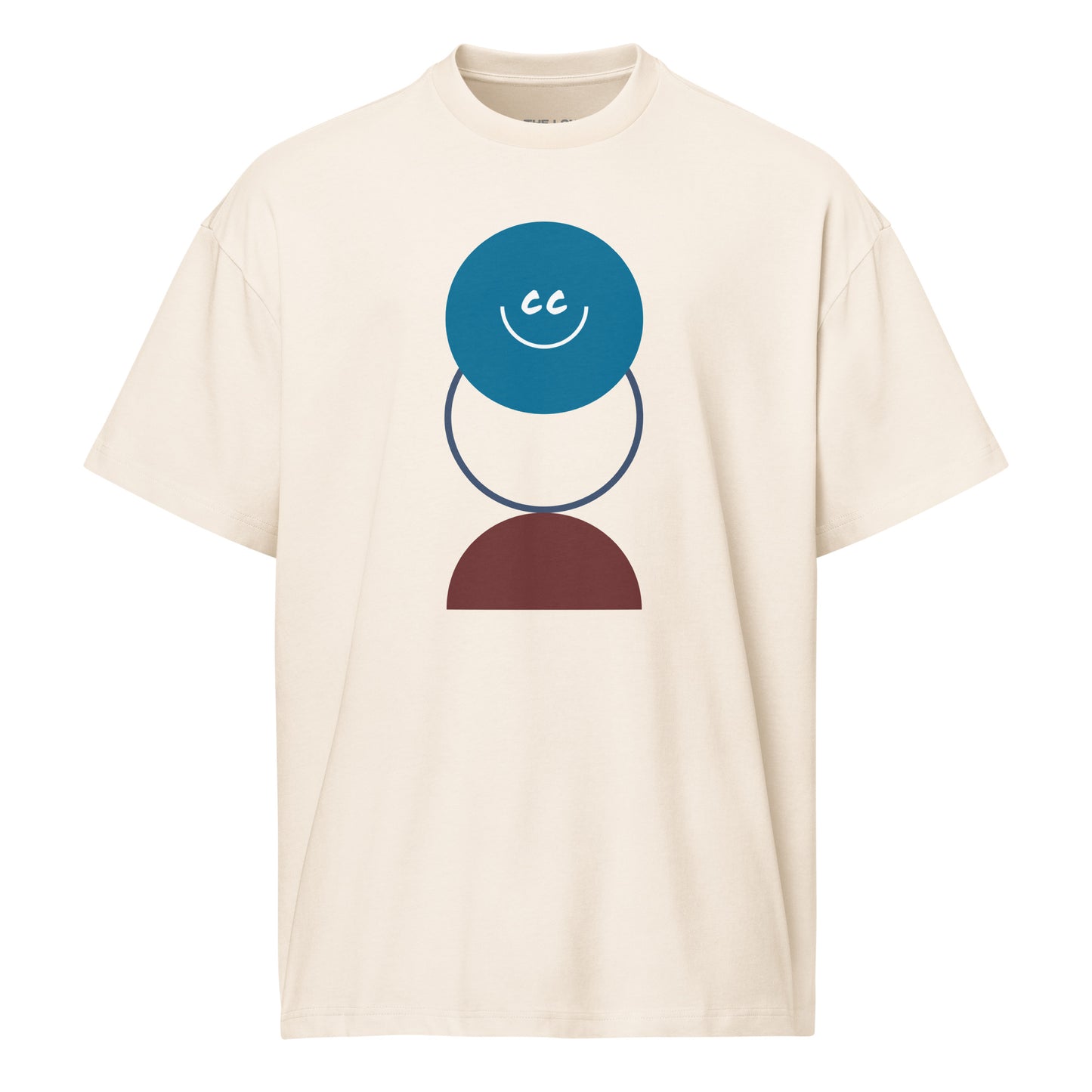Award Season vintage white oversized t-shirt featuring a trophy-inspired geometric design with the CC smile at the top.