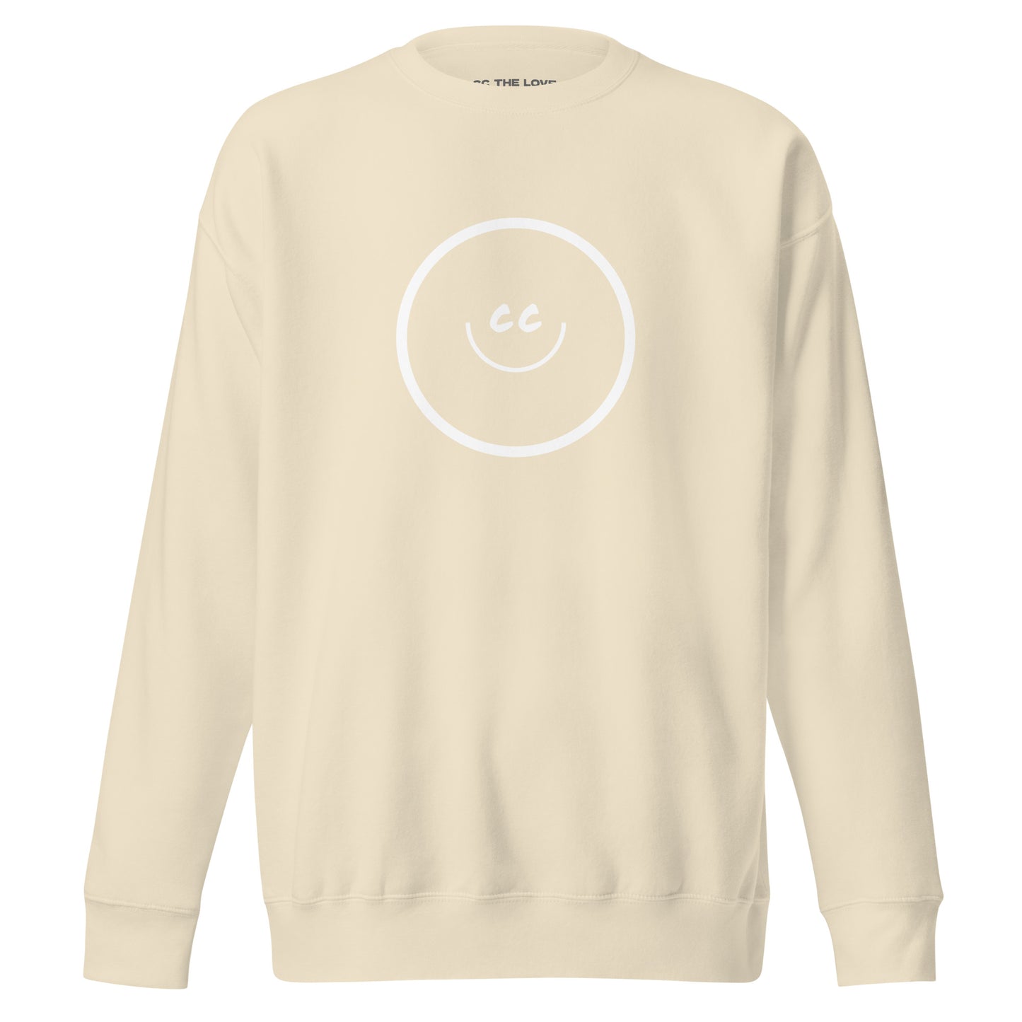 El Primer bone premium unisex sweatshirt featuring the signature CC THE LOVE smile design.