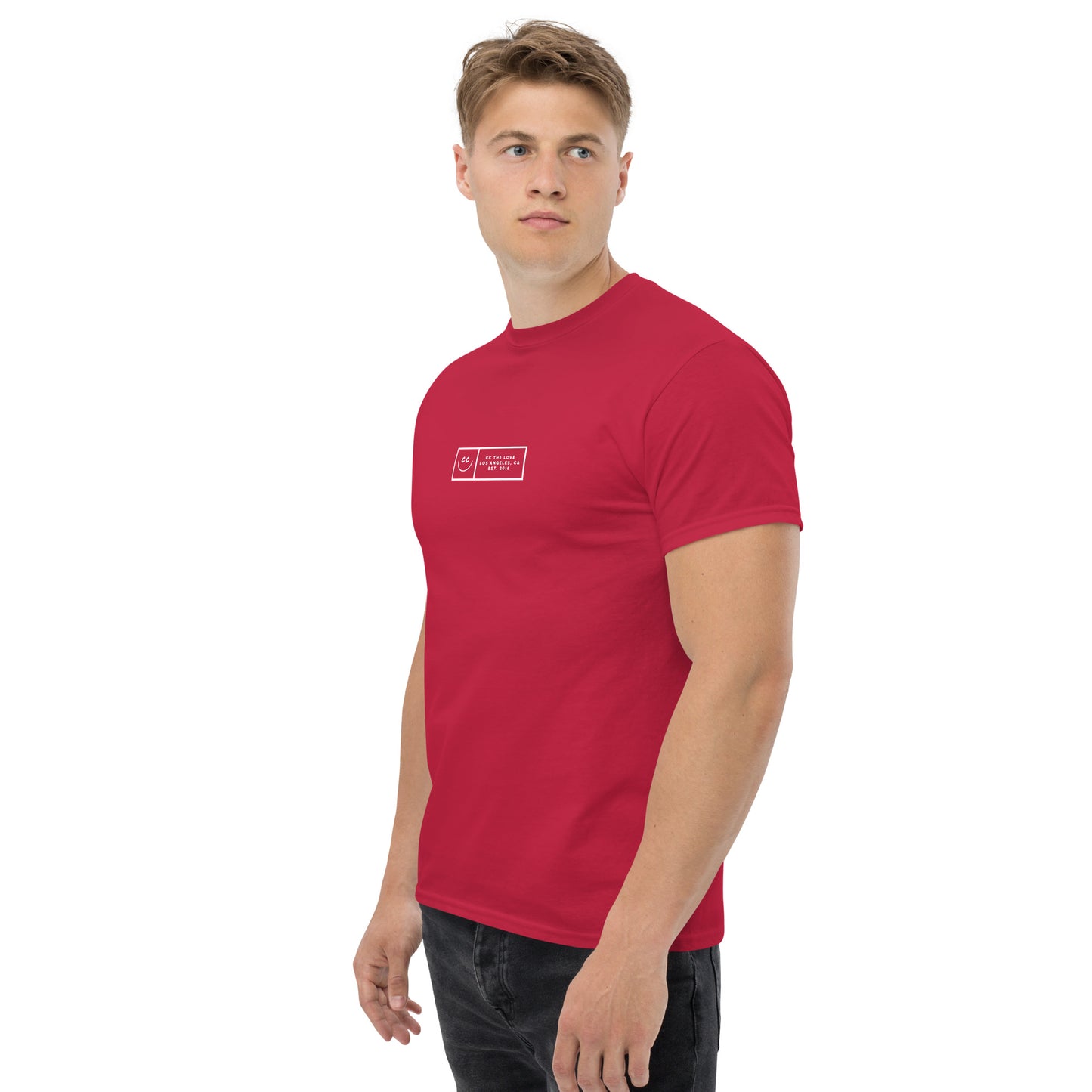 Boxed Smile Tee in Cardinal - Short Sleeve
