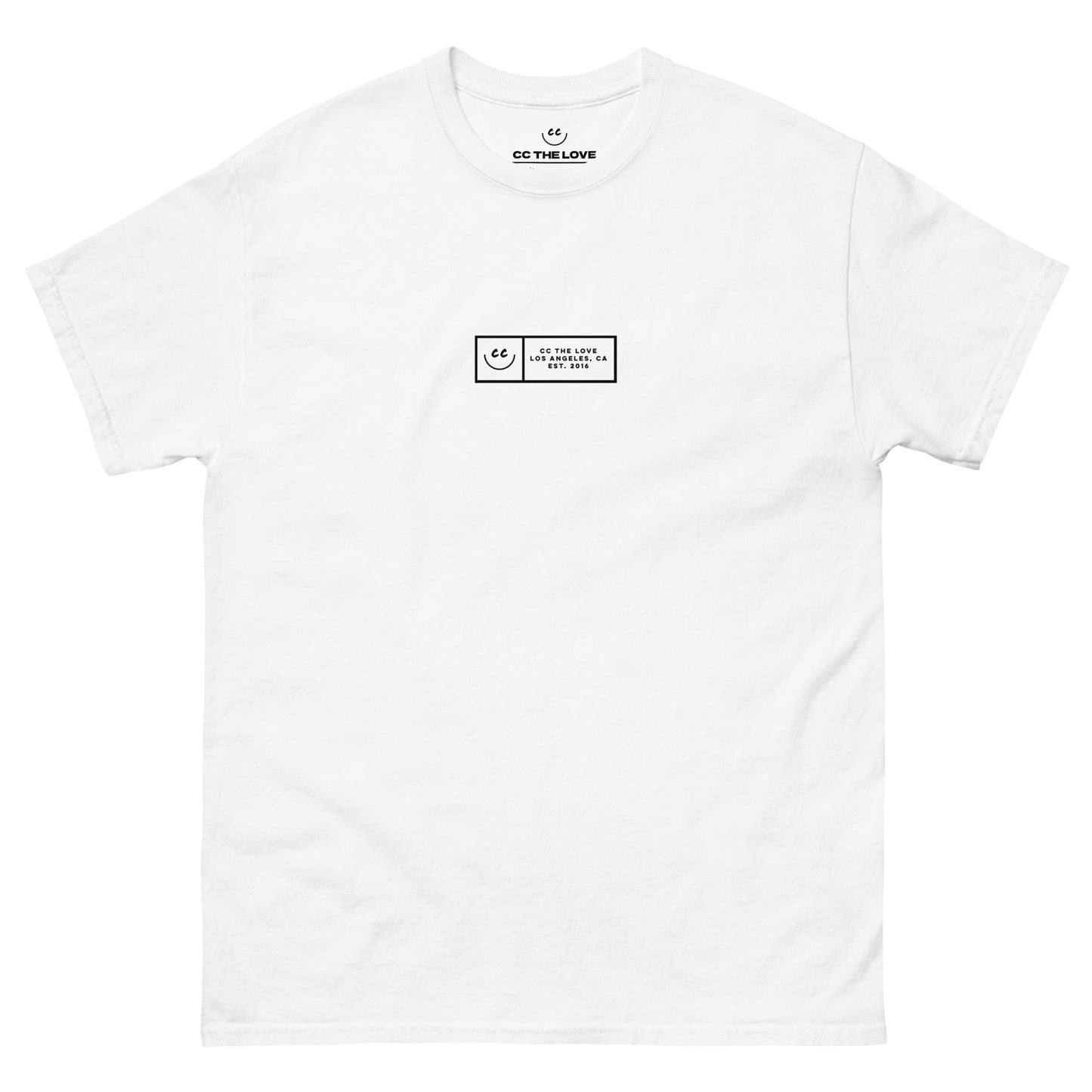 Boxed Smile Tee in White - Short Sleeve