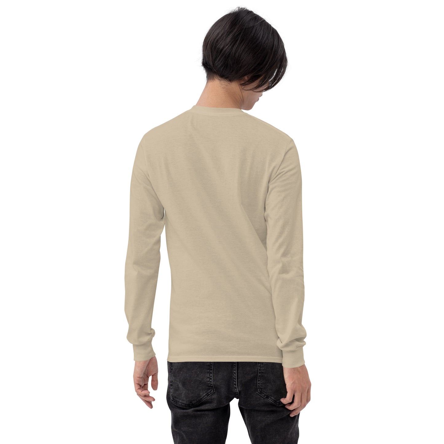 Boxed Smile Tee in Sand - Long Sleeve