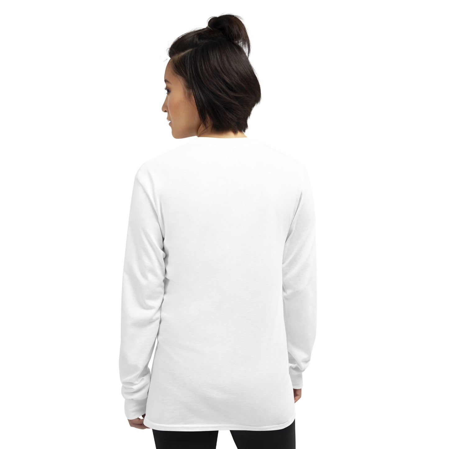 Boxed Smile Tee in White - Long Sleeve