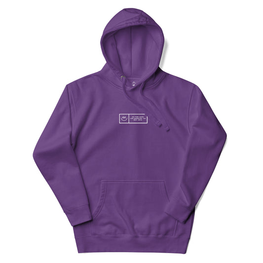 Boxed Smile Fleece in Purple - Hoodie