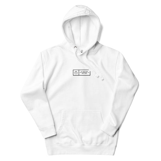 Boxed Smile Fleece in White - Hoodie