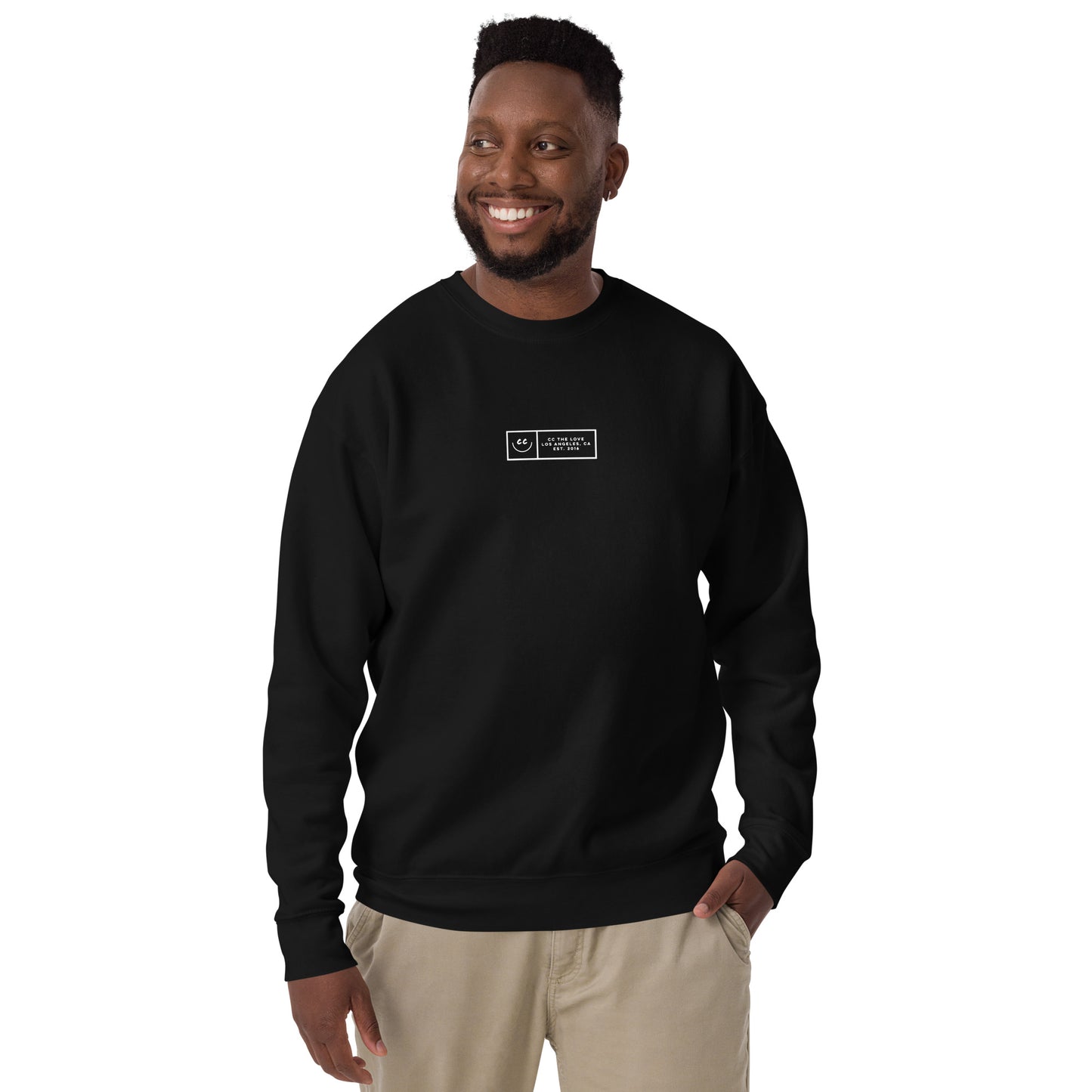 Boxed Smile Fleece in Black - Sweatshirt