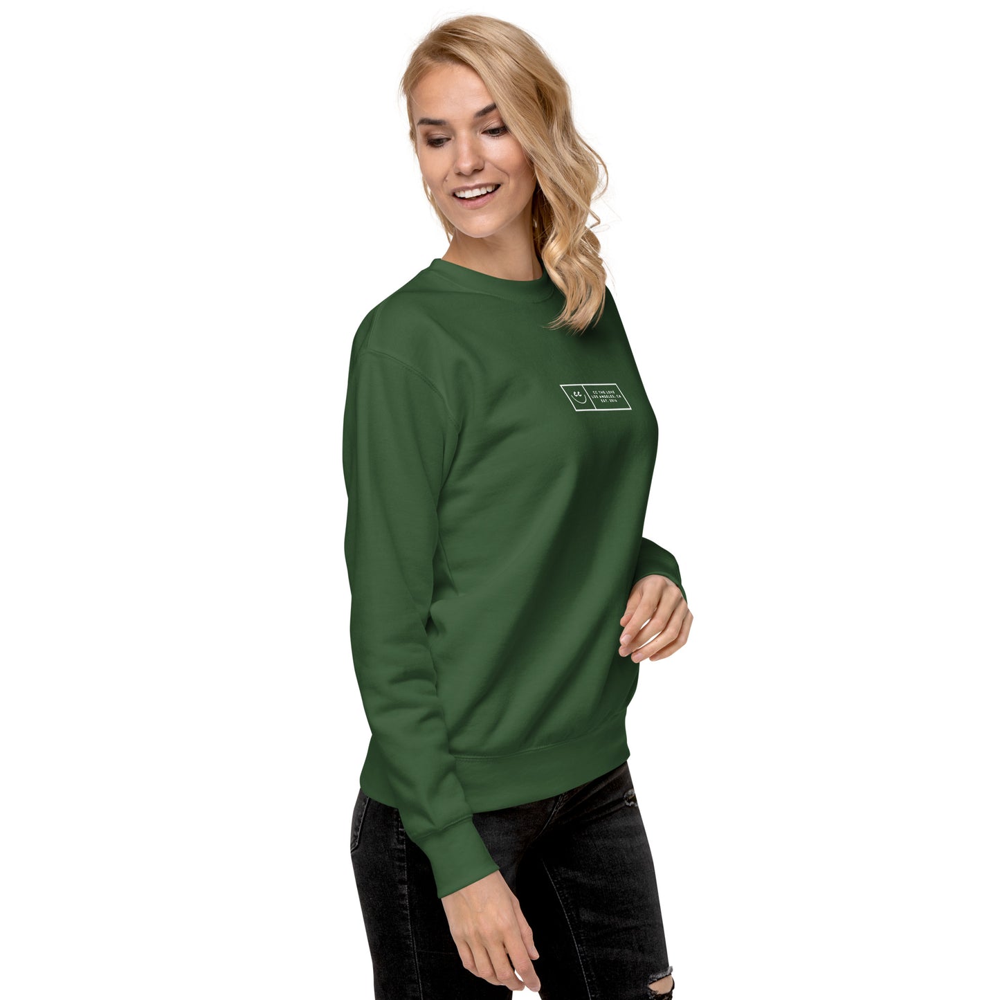 Boxed Smile Fleece in Forest Green - Sweatshirt