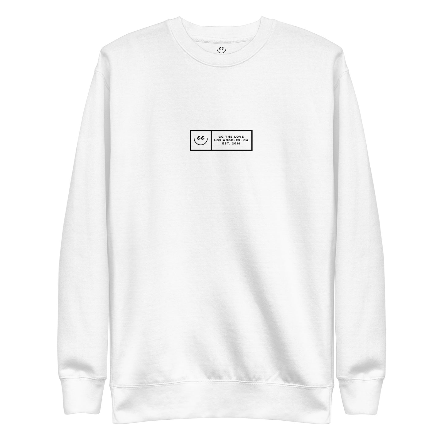 Boxed Smile Fleece in White - Sweatshirt